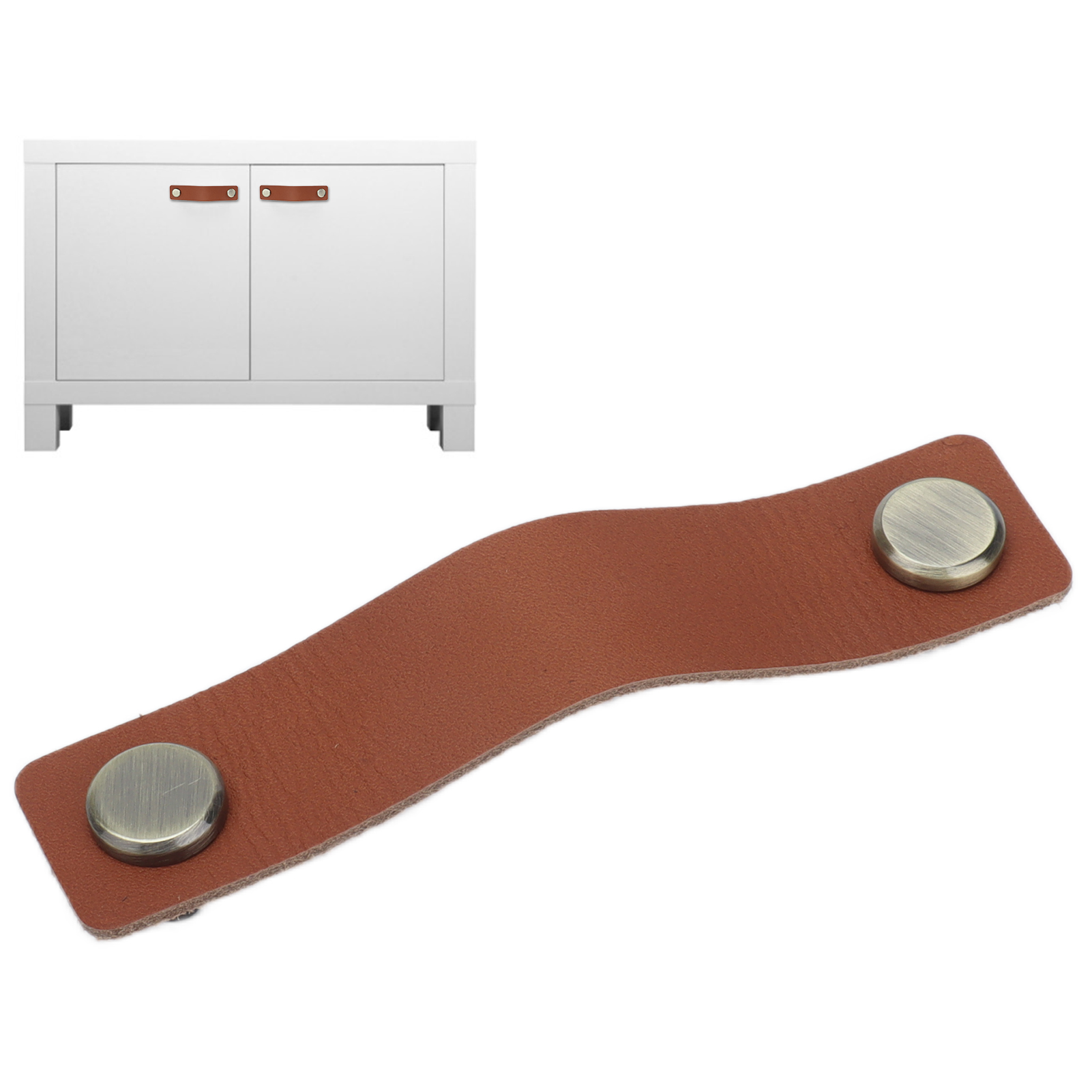 Luxuriöse, Stoßfeste Griffe Aus Echtem Leder, Minimalistischer Und Moderner Stil, Für Schranktüren, Schubladen Und Schränke, Braun.