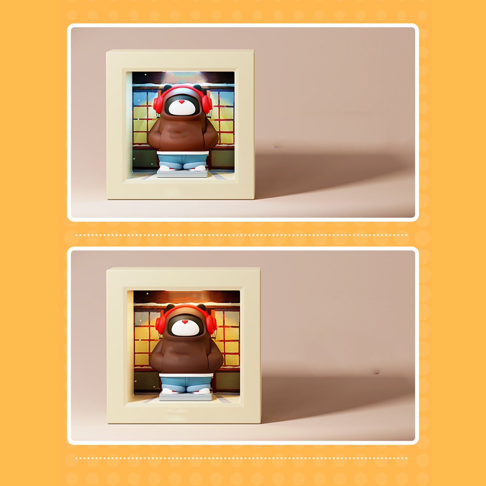 Bear Mini-tragbare Nachttischlampe Mit Verstellbarer Magnetischer Tischsteuerung, Nachtlicht Mit Cartoon-bären-fotorahmen.