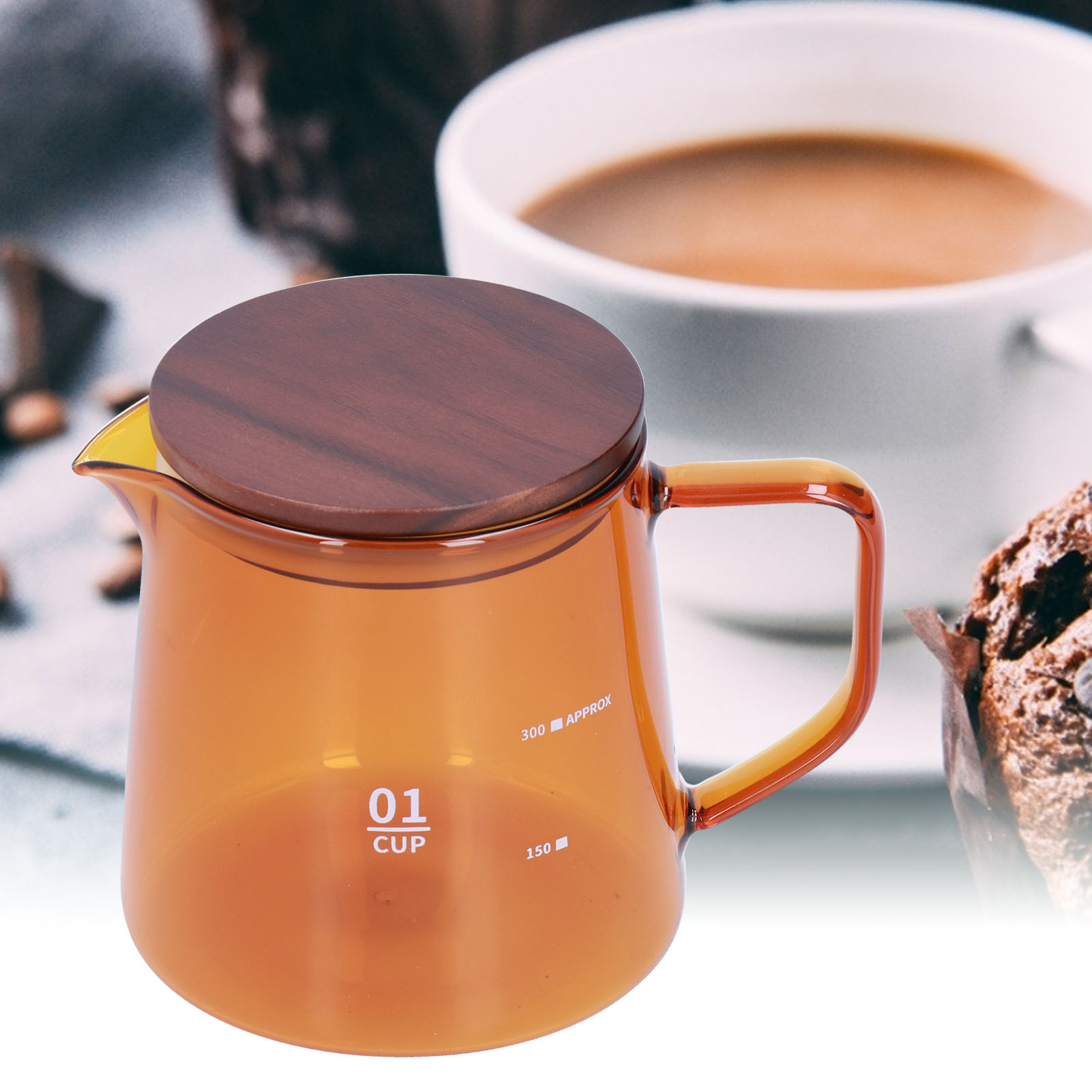 Hitzebeständiger Glaskessel Mit Deckel, Haushaltskessel, Teekanne, Kaffeemaschine, Teedose, Braun
