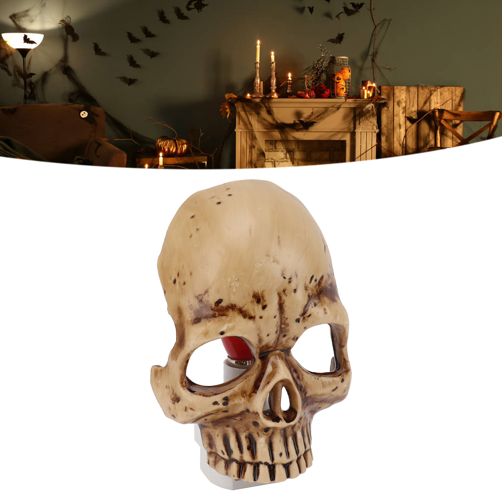 Halloween-totenkopf-nachtlicht, Verstellbares Totenkopf-stimmungslicht, Handgefertigtes Totenkopf-nachtlicht Aus Kunstharz, Europäischer Standard 220 V