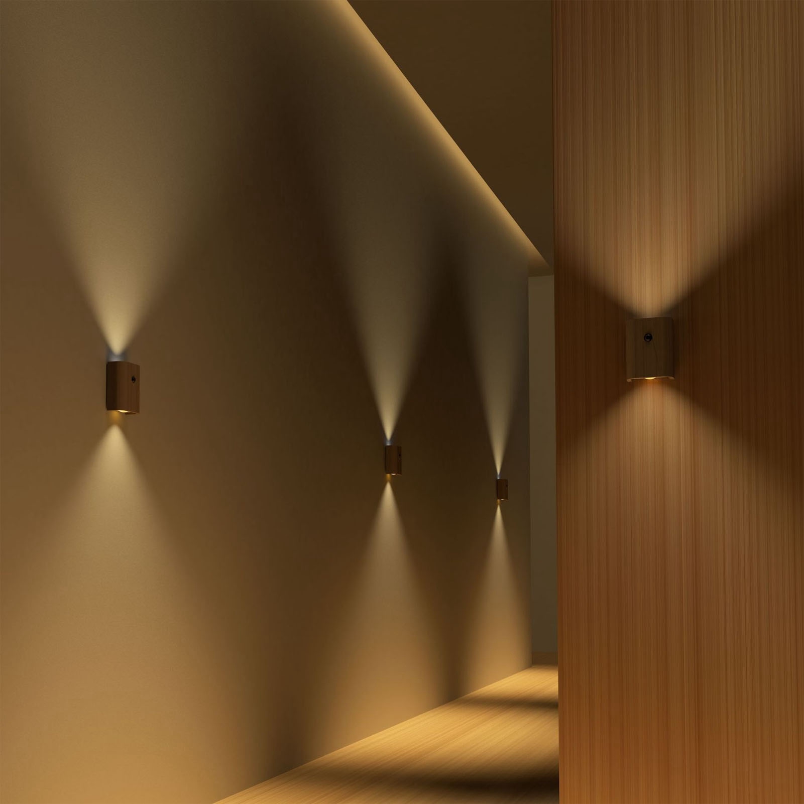 Massive Led-wandleuchte Aus Holz Mit Bewegungsmelder, Wiederaufladbare Magnetlampe Für Flur, Wohnzimmer, Nachttisch, Schlafzimmer, Usb-nachtlicht