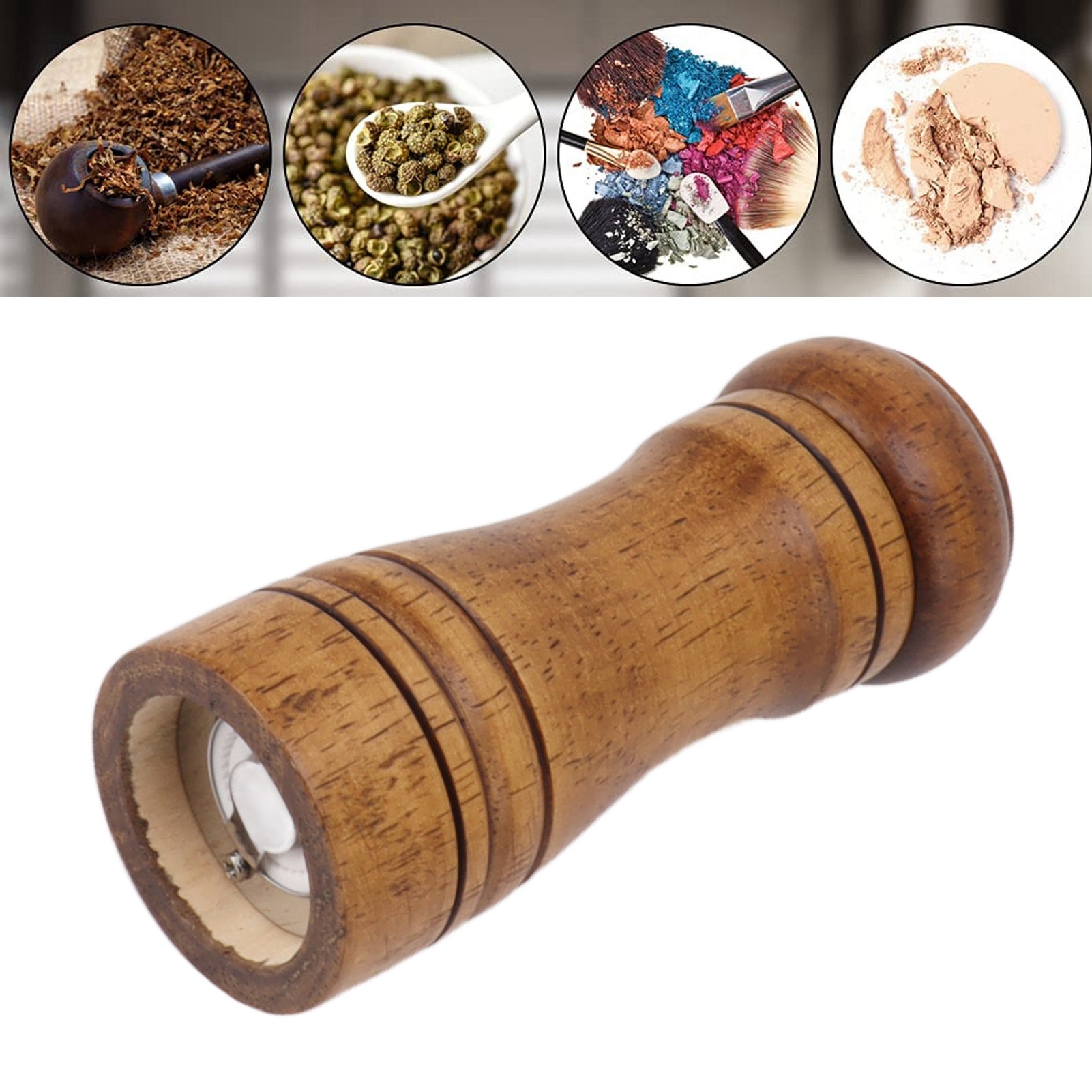 Hölzerne Pfeffermühle Für Den Hausgebrauch, Manuelle, Drehbare Pfeffermühle Aus Eichenholz, Streuflasche, Kleine Größe.