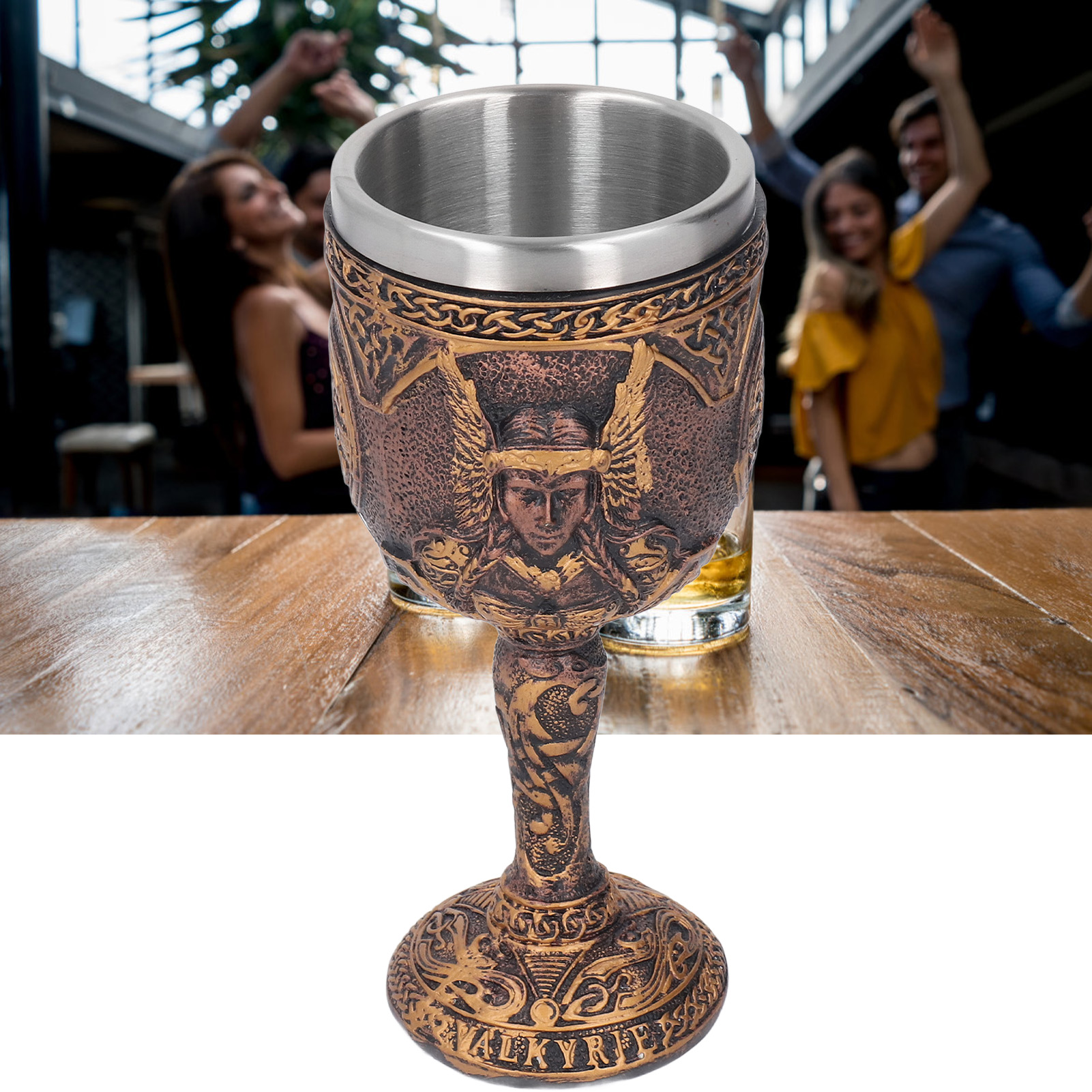 Gotisches Vintage-weinglas Aus Kunstharz Und Edelstahl, Cocktailglas, Whiskyglas, Partyglas