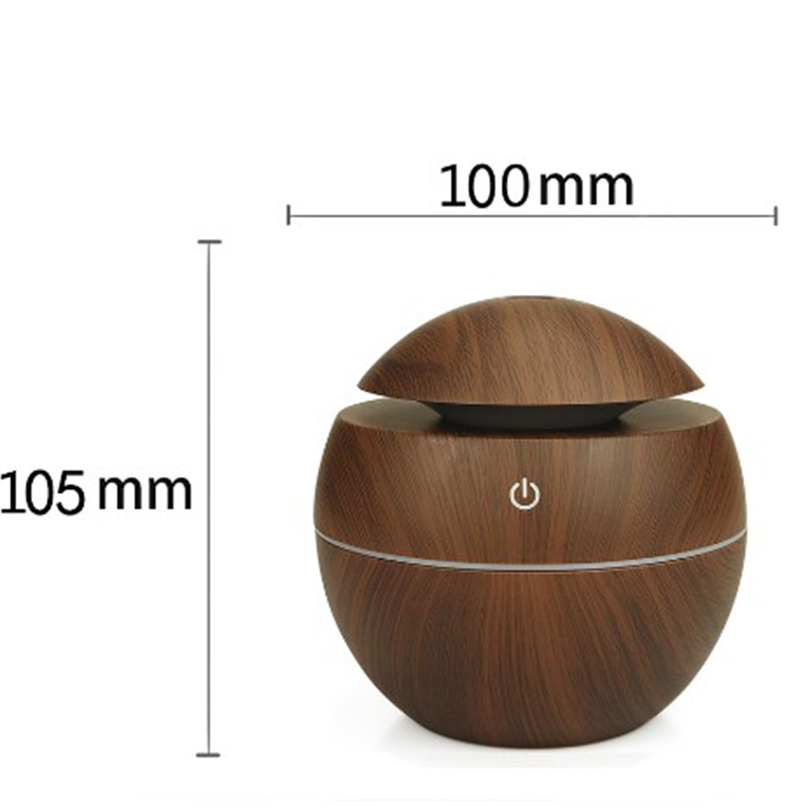 Mini-pilz-luftbefeuchter, 130 Ml, In Dunkler Holzoptik, Ultraschall-aroma-diffusor, Luftbefeuchter Für Den Innenbereich, Runder Usb-luftbefeuchter In Holzoptik