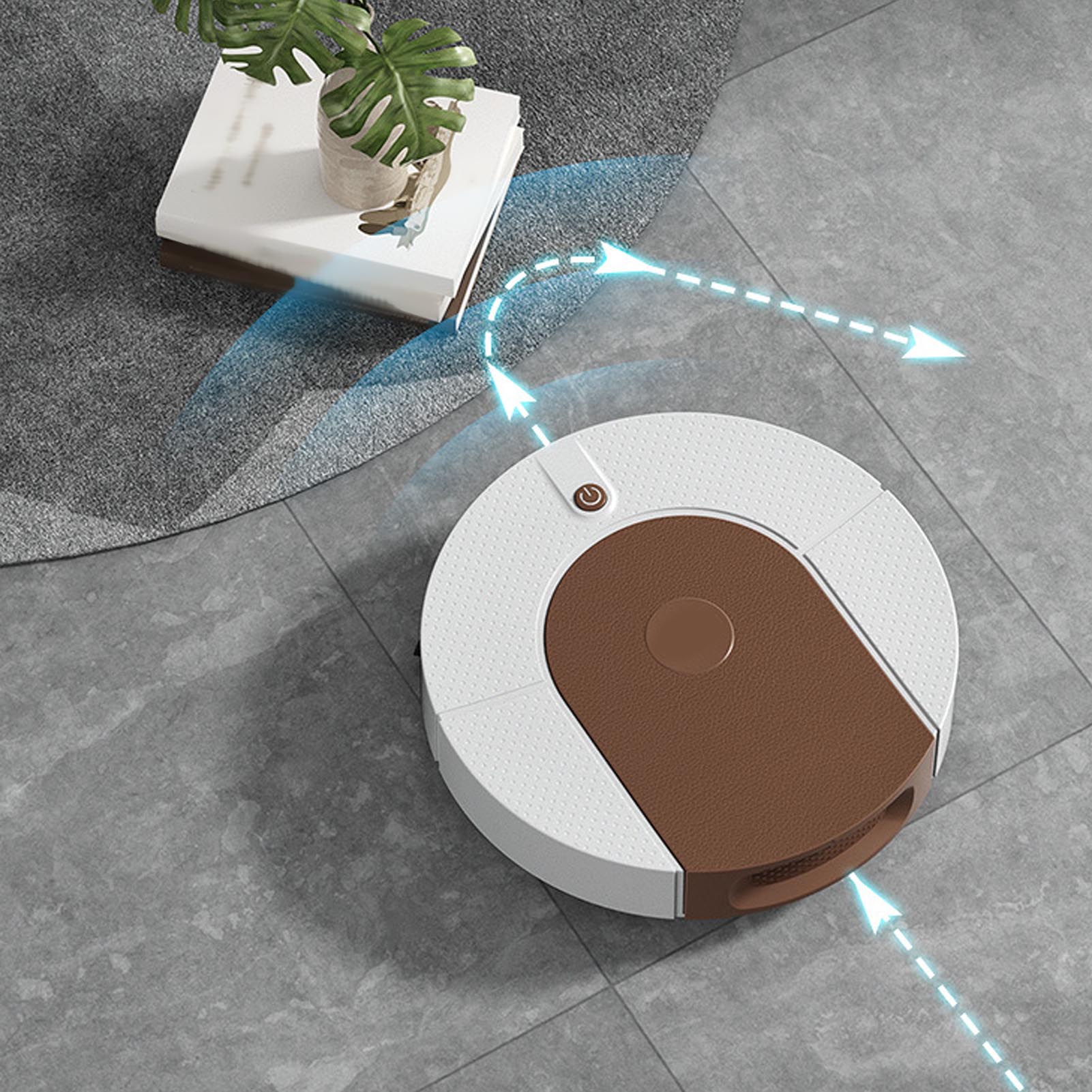 Saugroboter, Intelligentes Reinigungsgerät, Vollautomatischer Und Benutzerfreundlicher Haushaltswischer, Usb-aufladbarer Staubsauger, Braun