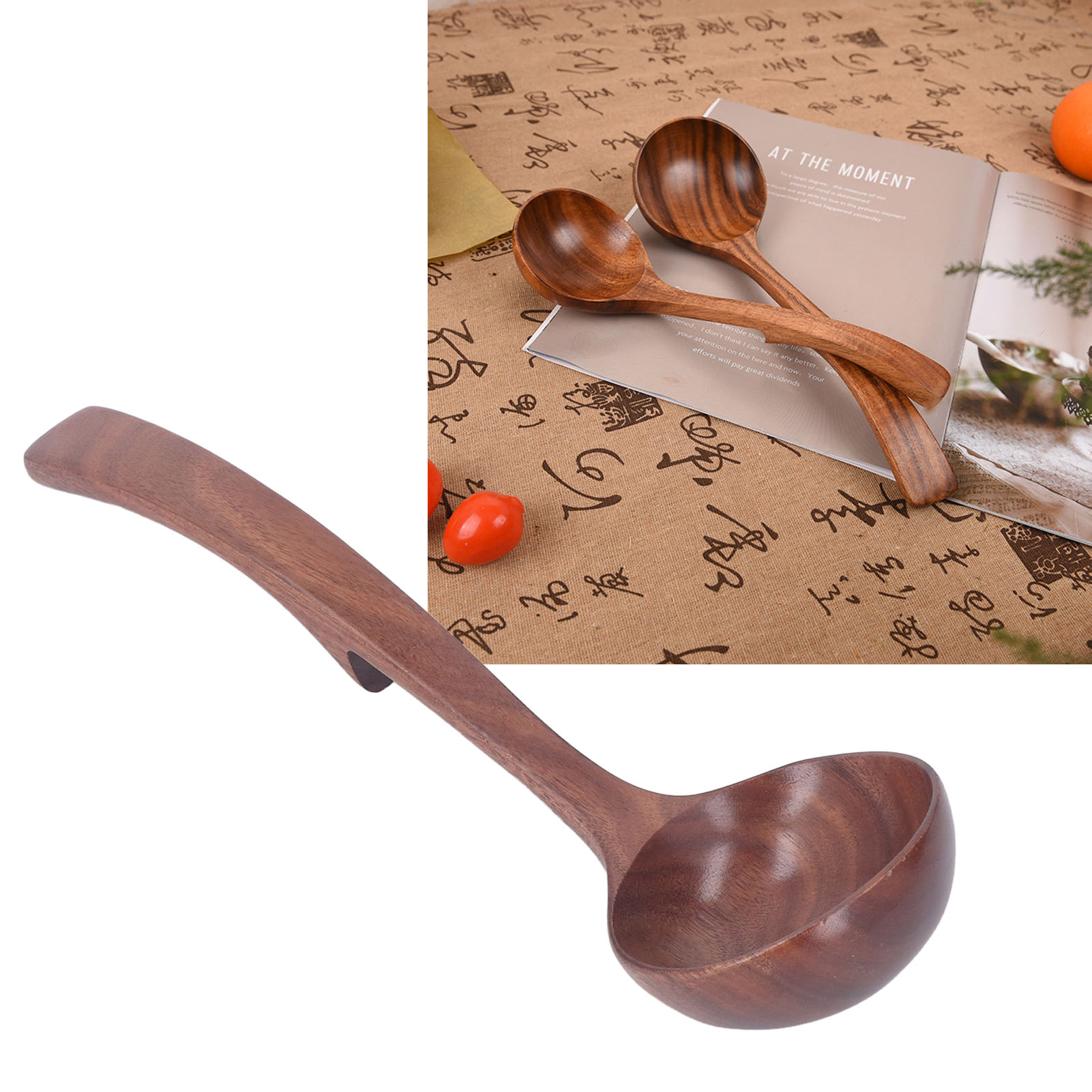 Suppenlöffel/porridgelöffel/japanischer Löffel Aus Holz, Groß, Hakenförmig, Kreatives Design 2