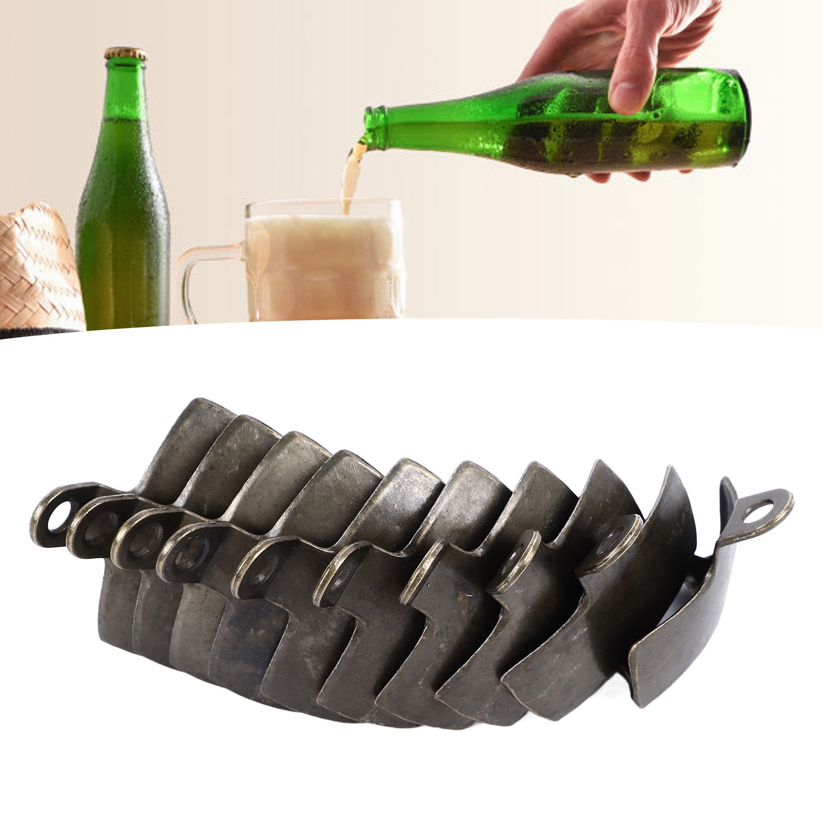 Set Mit 10 Antiken, Bronzenen Wandflaschenöffnern