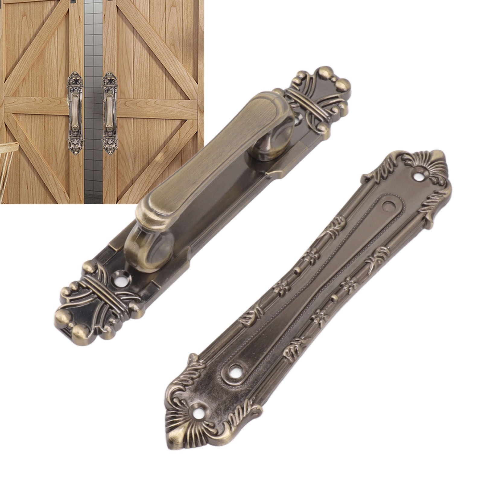 Einfach Zu Montierender Schiebetürgriff Im Amerikanischen Stil, Doppelseitiges Design, Großer Aufputzgriff, 9862 Antikbronze.