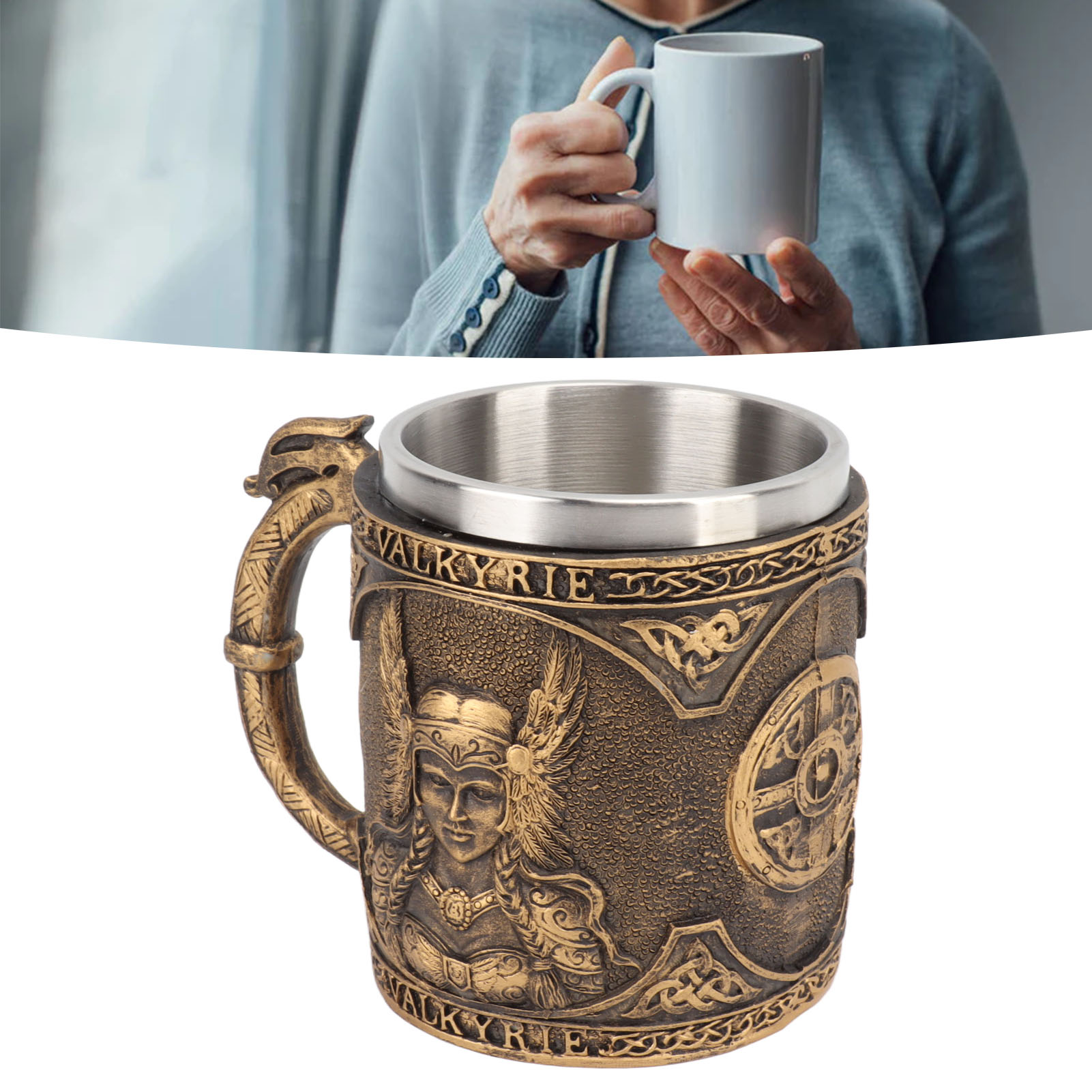 Trinkbecher Aus Kunstharz Und Edelstahl, Doppelwandig, Hitzebeständig, Bier-/getränkebecher Für Bar/familie, Geschenk Für Studenten.