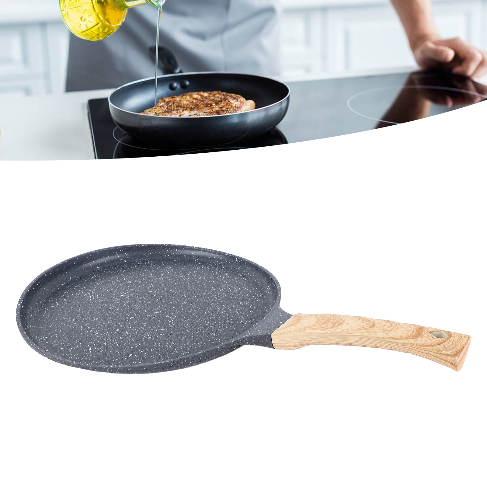 Beschichtete Bratpfanne, Steakpfanne, Antihaftbeschichtete Haushaltspfanne, Crêpepfanne, 28 Cm