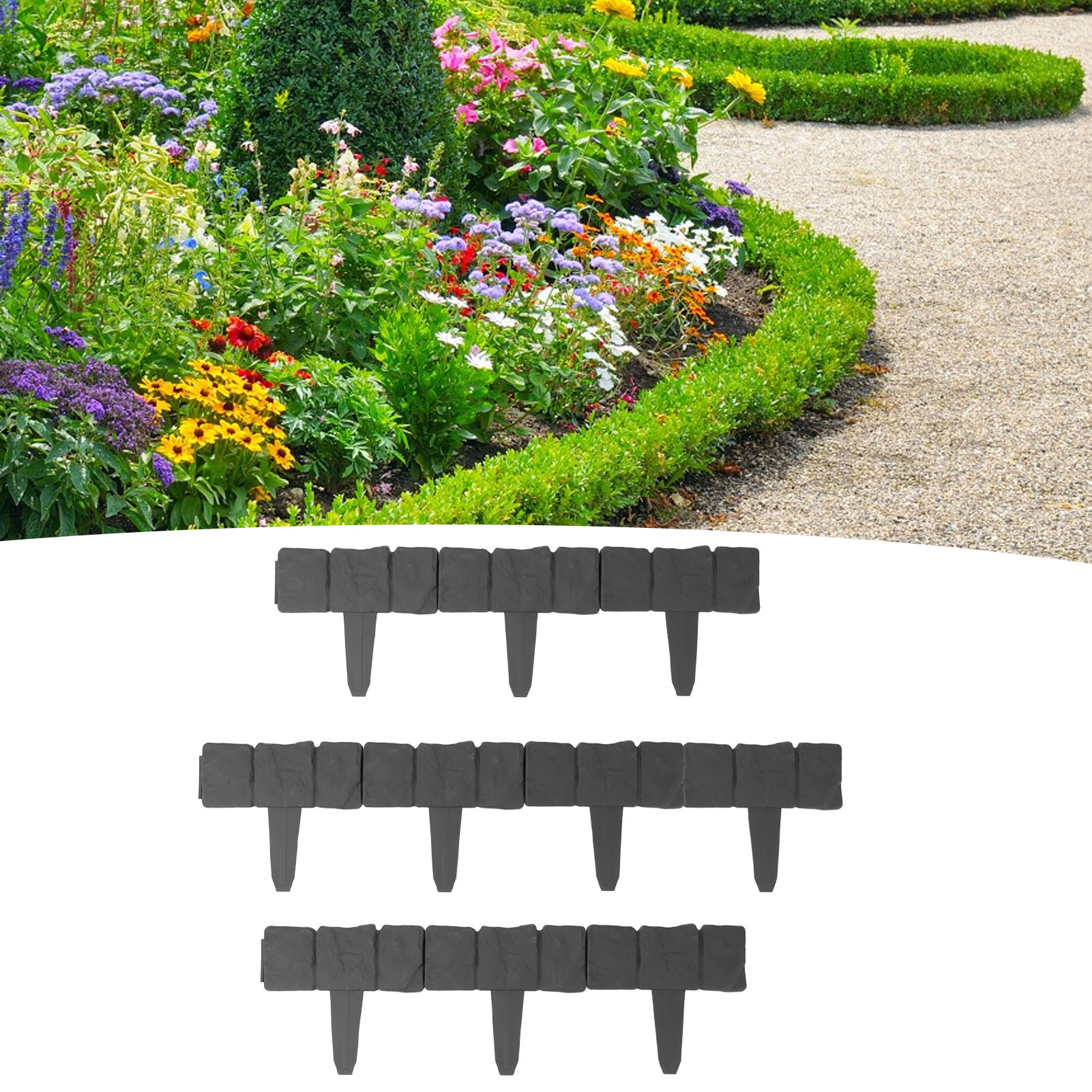 Zaun/niedrige Mauer/kleine Hecke/balkon/blumenbeet/garten/rasen/stützmauer/gemüsegarten/unkrautbekämpfung/kunststeinimitat (10 Stück)