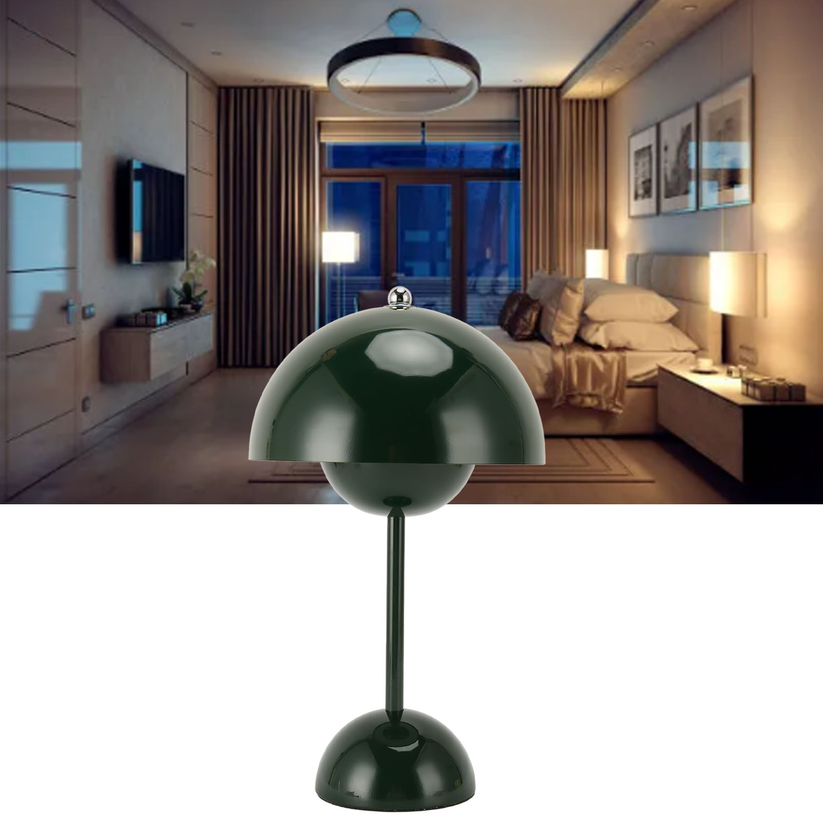 Moderne, Kabellose Schreibtischlampe Mit Floralem Muster, Retro-led, Mittelalterlich Anmutendem, Kuppelförmigem Lampenschirm Und Nordisch-minimalistischem Stil. Ideal Für Schlafzimmer, Büros Und Arbei