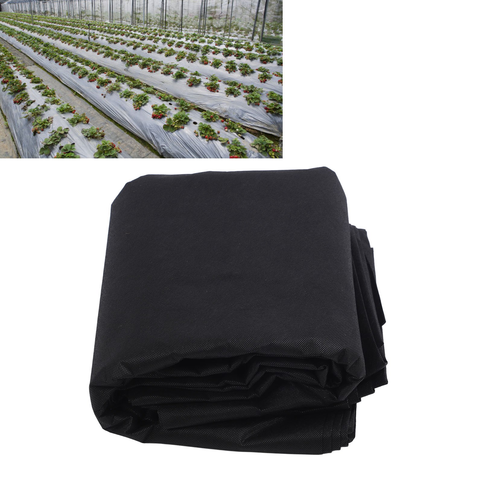 Dicke Frostschutzabdeckung Für Pflanzen, Kältebeständige Gewebeschutzabdeckung, Gemüseschutzabdeckung Aus Vliesstoff, 1,6 X 9 M, Schwarz.