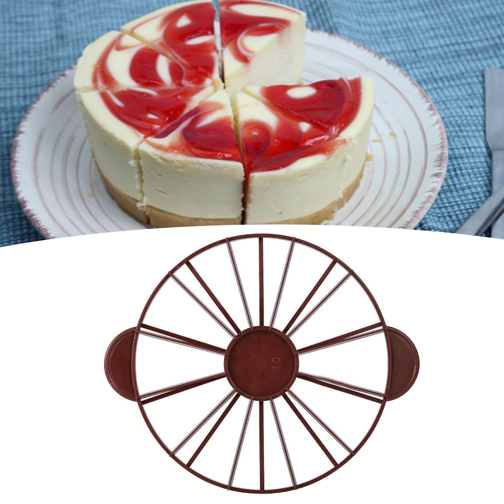 Runder Kuchenausstecher 10/12, Kuchenteiler, Backutensil, Dunkelrot, 126 G