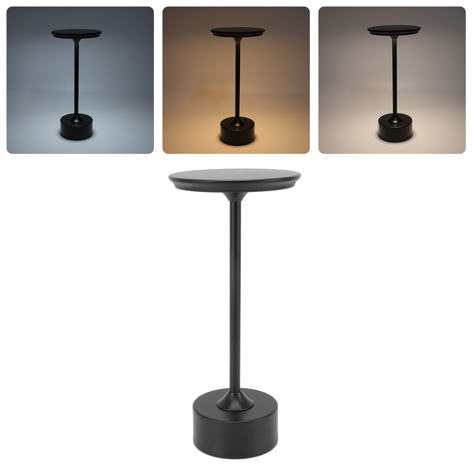Moderne, Wiederaufladbare, Kabellose Led-schreibtischlampe Mit Touch-steuerung, 3 Helligkeitsstufen, Usb-c-ladeanschluss, Tragbare Nachttischlampe Aus Metall, Silberfarben