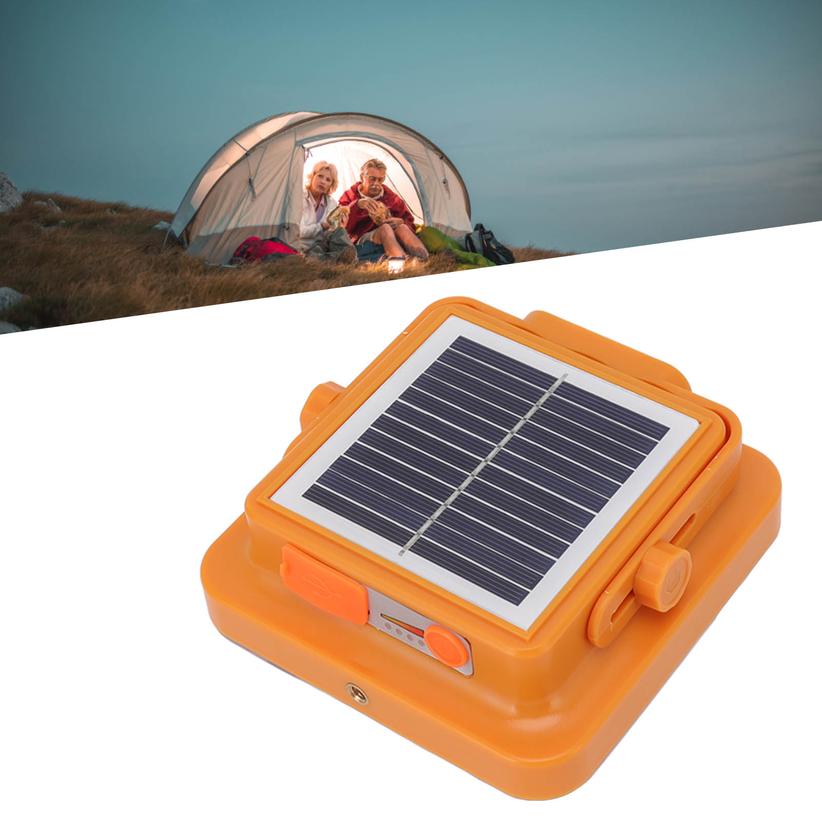 Tragbare Solar-led-campinglampe, Magnetgriff, Notbeleuchtung Bei Stromausfall, Gelb.