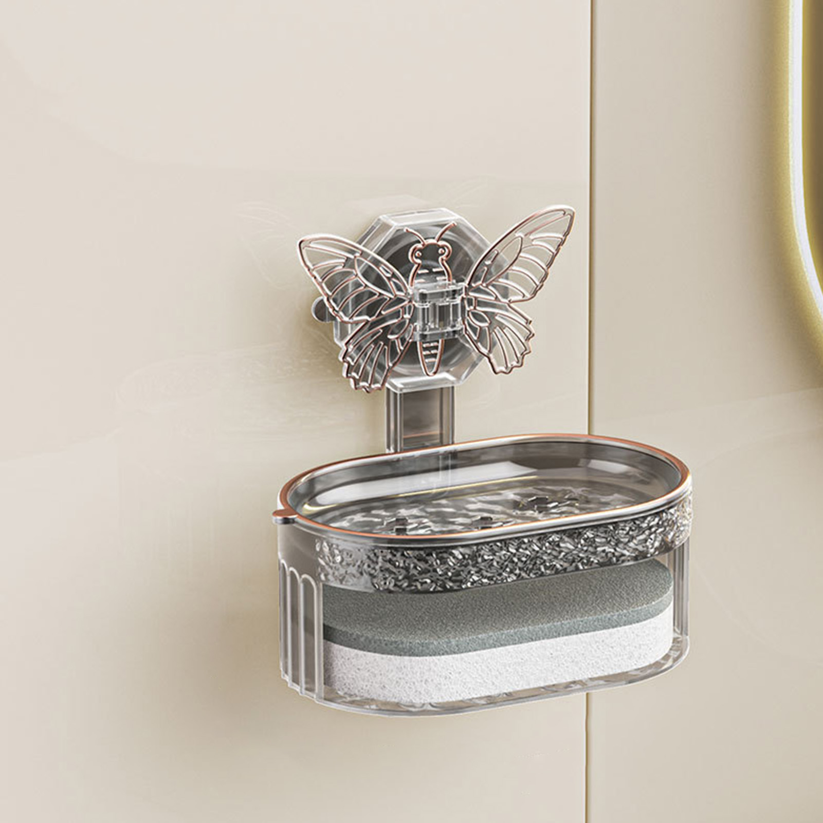 Seifenschale In Schmetterlingsform Mit Saugnapf, Luxuriöses Und Leichtes Design, Große Seifenschale Mit Abfluss, Kreative Seifenbox Im Nordischen Stil, Hält Kein Wasser Zurück, Luxuriöses Und Leichtes