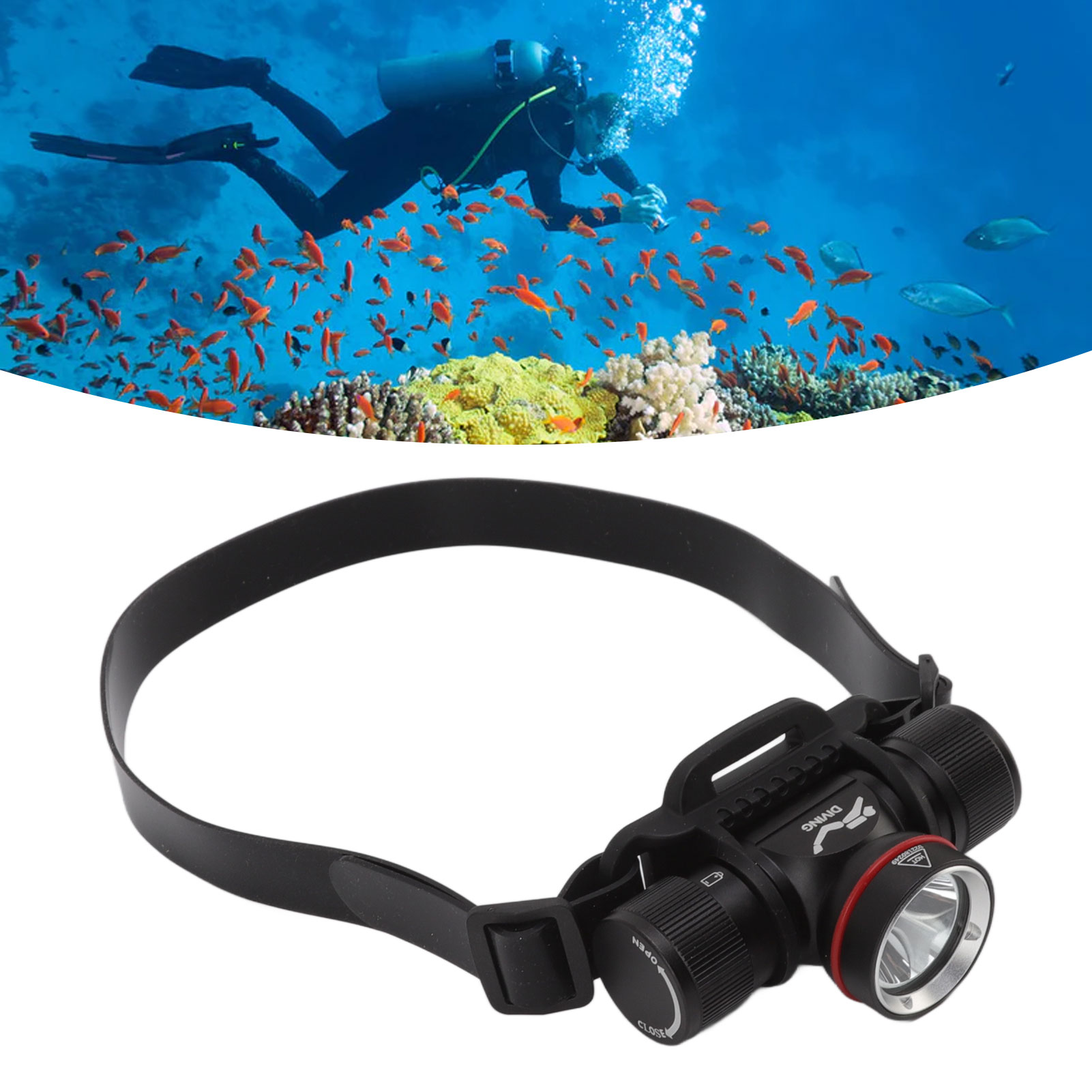 Tauchlampe, 1500 Lm Led, Wasserdicht, Bis Zu 80 Meter Tiefe Unter Wasser Einsetzbar, Gelbes Licht