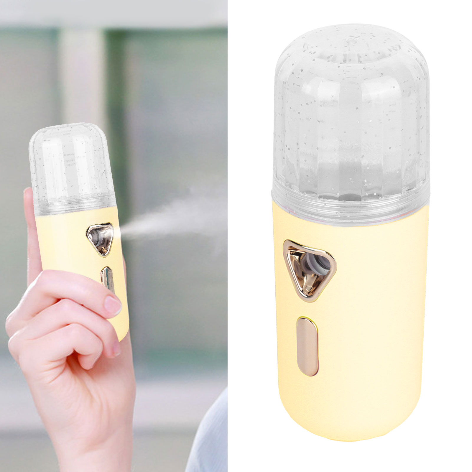 30-ml-nano-zerstäuber-luftbefeuchter, Uv-gesichtsspray, Tragbares Beauty-gerät, Usb-aufladbarer Mini-luftbefeuchter, Gelb