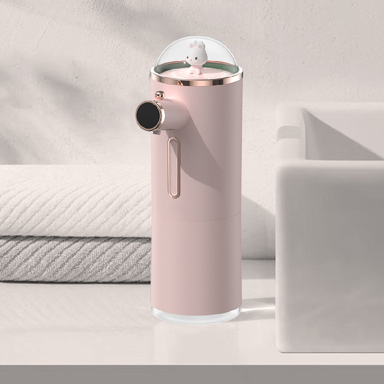 Intelligenter Schaumseifenspender Mit Sensor, Trendig Und Niedlich, Automatischer, Nachfüllbarer Seifenspender, Berührungsloser Spülmittelspender Für Die Küche, Rosa.