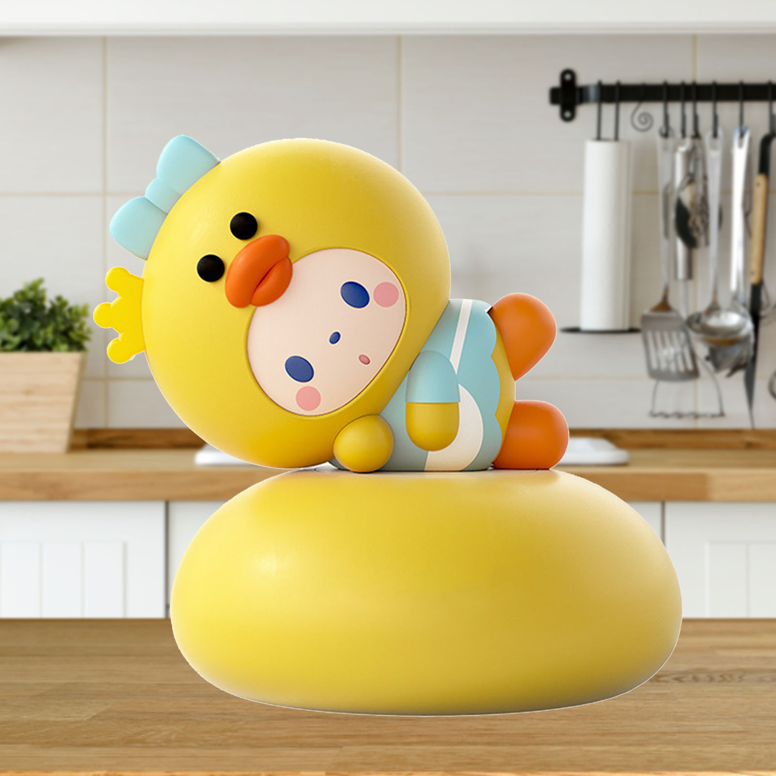 Mechanischer Küchentimer Mit Gekröntem Affen, Niedlichem Cartoon-design, Zeitmanager Und Erinnerungsfunktion, Gelbes Huhn