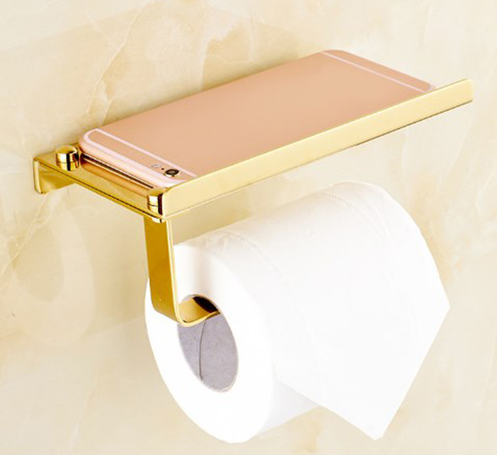 Toilettenpapierhalter Aus Edelstahl, Handyhalterung Fürs Badezimmer, Taschentuchbox, Toilettenpapierhalter, Gold 201