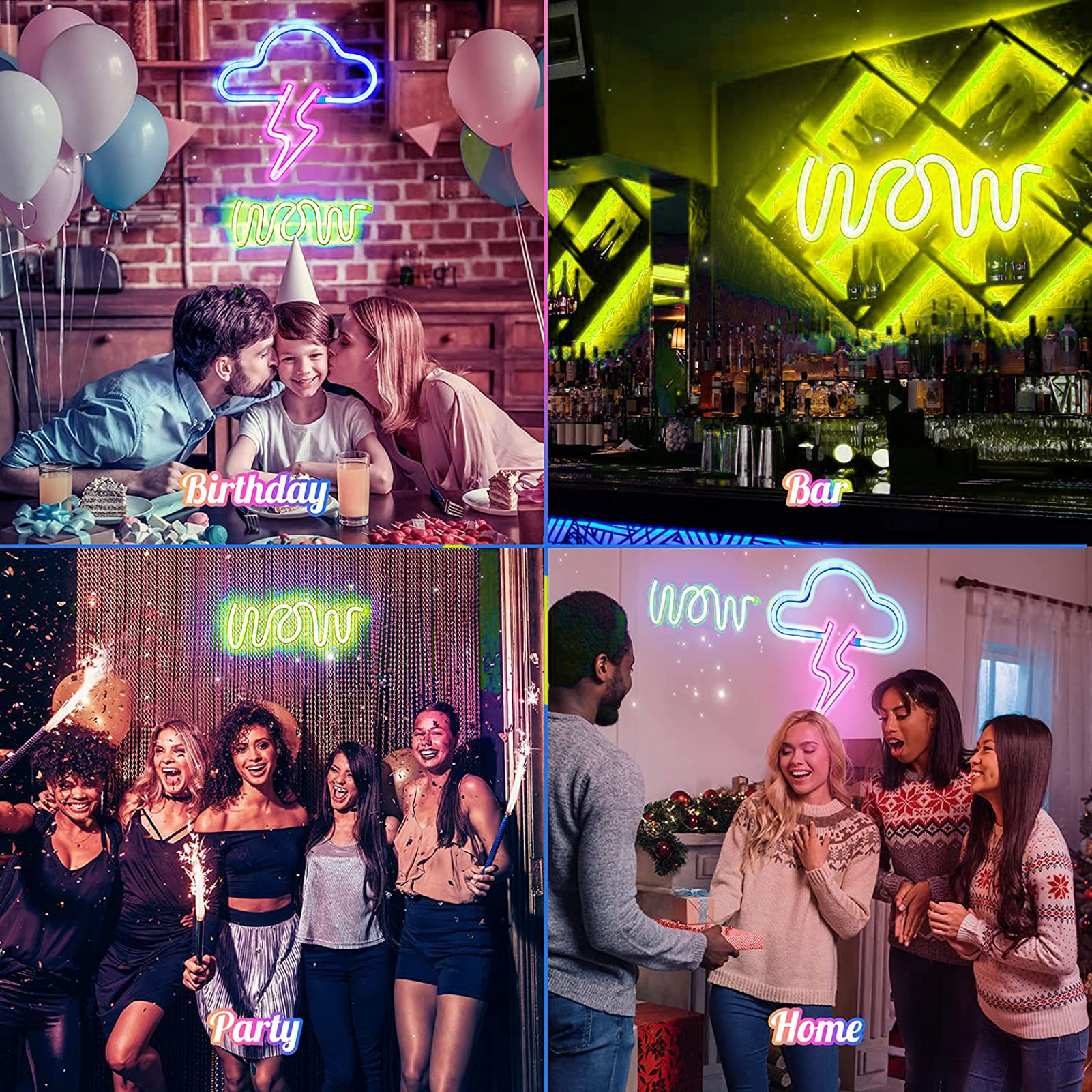 Wow Led-neon-dekorationsnachtlicht Fürs Schlafzimmer, Warmes Licht