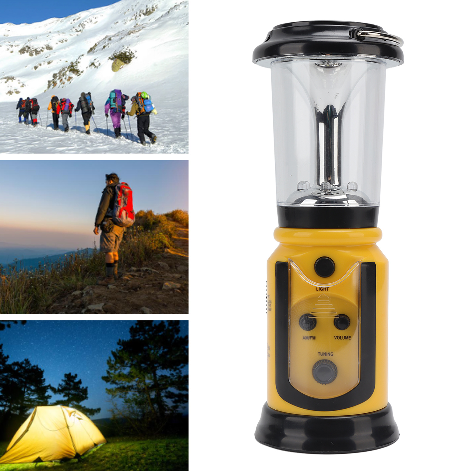 Multifunktionales Am/fm-campingradio Mit Led-taschenlampe, Notlicht Und Gelbem Handkurbeldynamo Zur Katastrophenvorsorge Und Für Notfallsituationen.