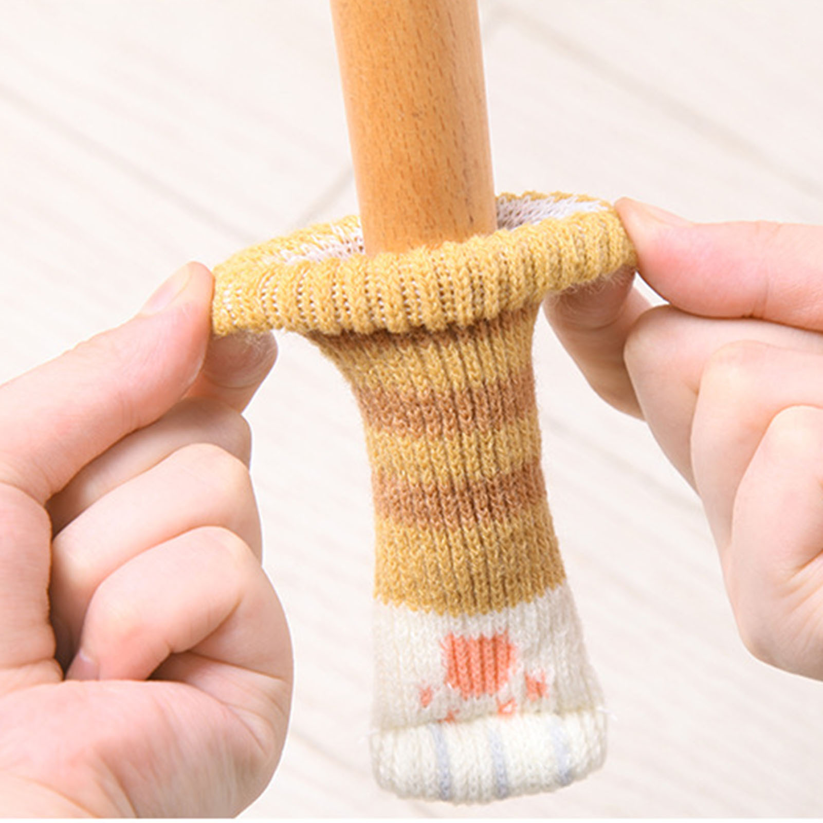 Dicke, Doppellagige, Verschleißfeste Und Geräuschlose Tisch- Und Stuhlbeinschoner Mit Katzenpfotenabdruck-design, 4er-set