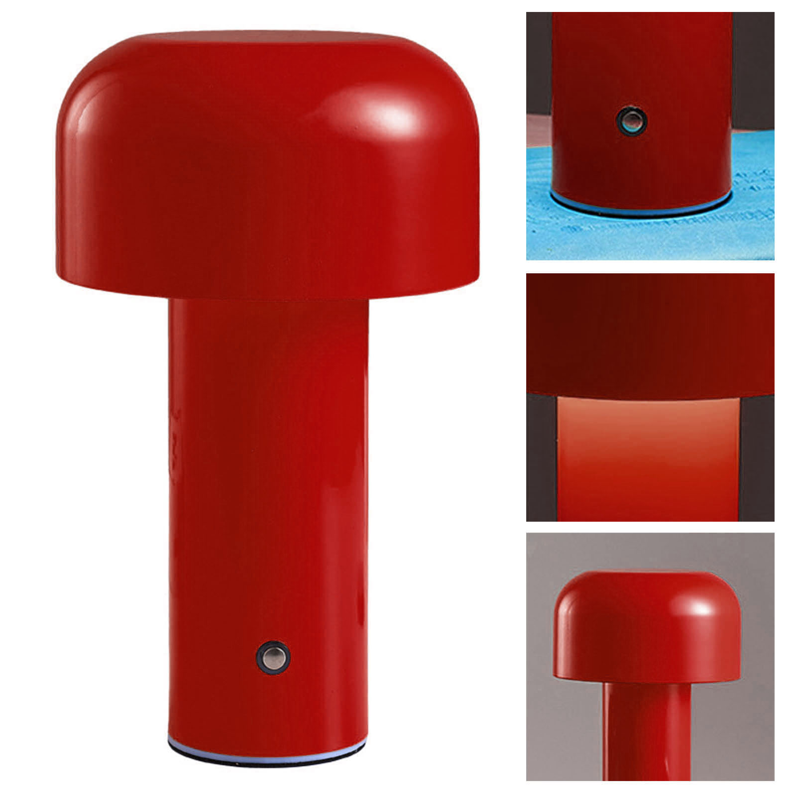 Italienische Led-tischleuchte Für Bar/restaurant, Nachttischlampe, Pilzlampe Fürs Schlafzimmer, Wiederaufladbares Usb-nachtlicht, Stimmungslicht, Rot.