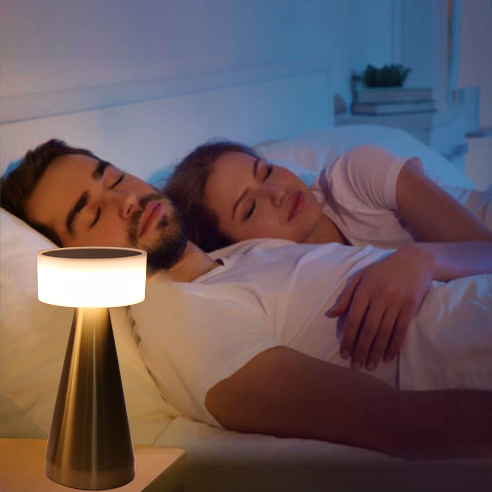 Tragbare Led-schreibtischlampe Mit 3 Farbtemperaturen, Dimmbar, Wiederaufladbar, Ideal Für Kinder, Kinderzimmer, Als Nachtlicht Oder Nachttischlampe, Goldfarben.