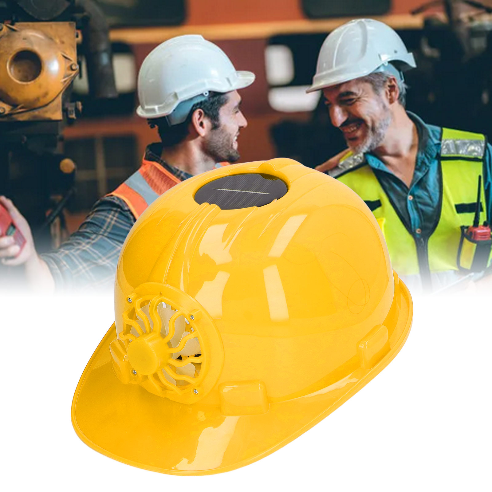 Schutzhelm Mit Integrierter Solarbelüftung, Gelb.