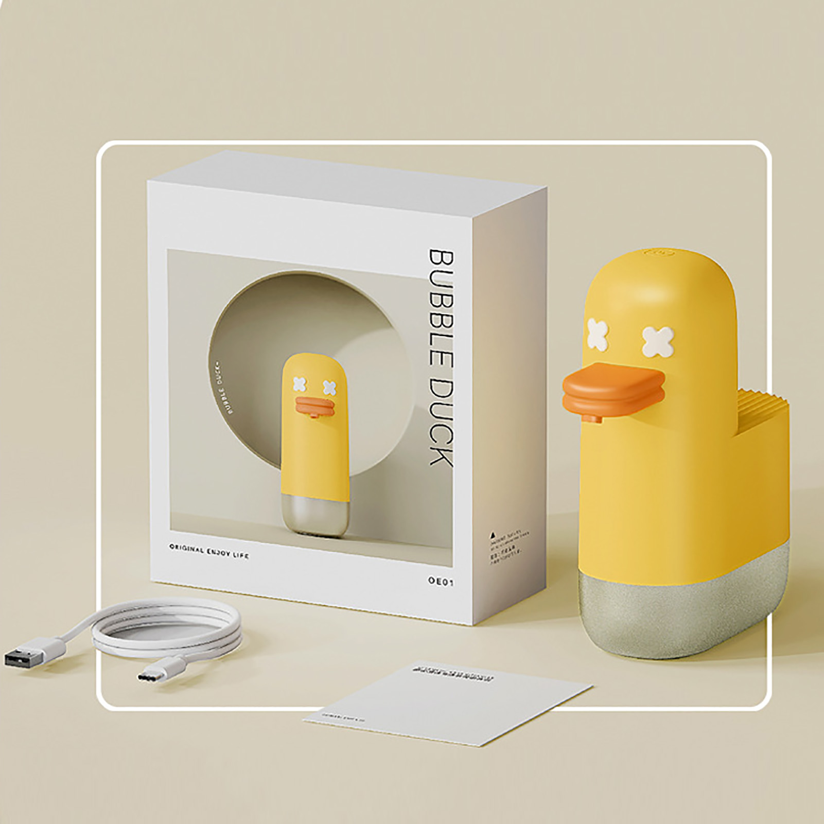Bubble Duck Automatischer Sensor-schaumseifenspender Für Handdesinfektionsmittel, Usb-aufladbar, Berührungslos, Kinderfreundlicher Spender