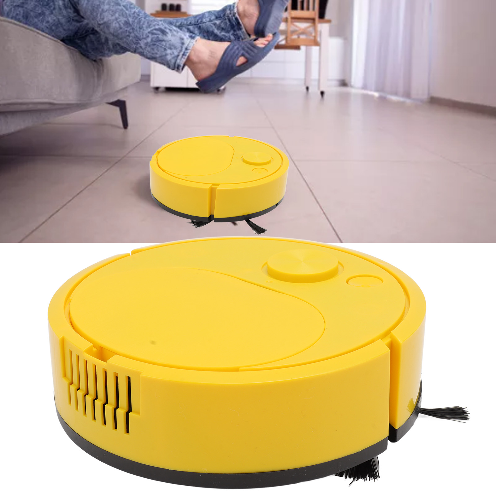 Intelligenter Saugroboter, Saugt, Kehrt Und Wischt Böden, Multifunktionaler Saugroboter, Mini-saugroboter, Usb-aufladbar, Gelb