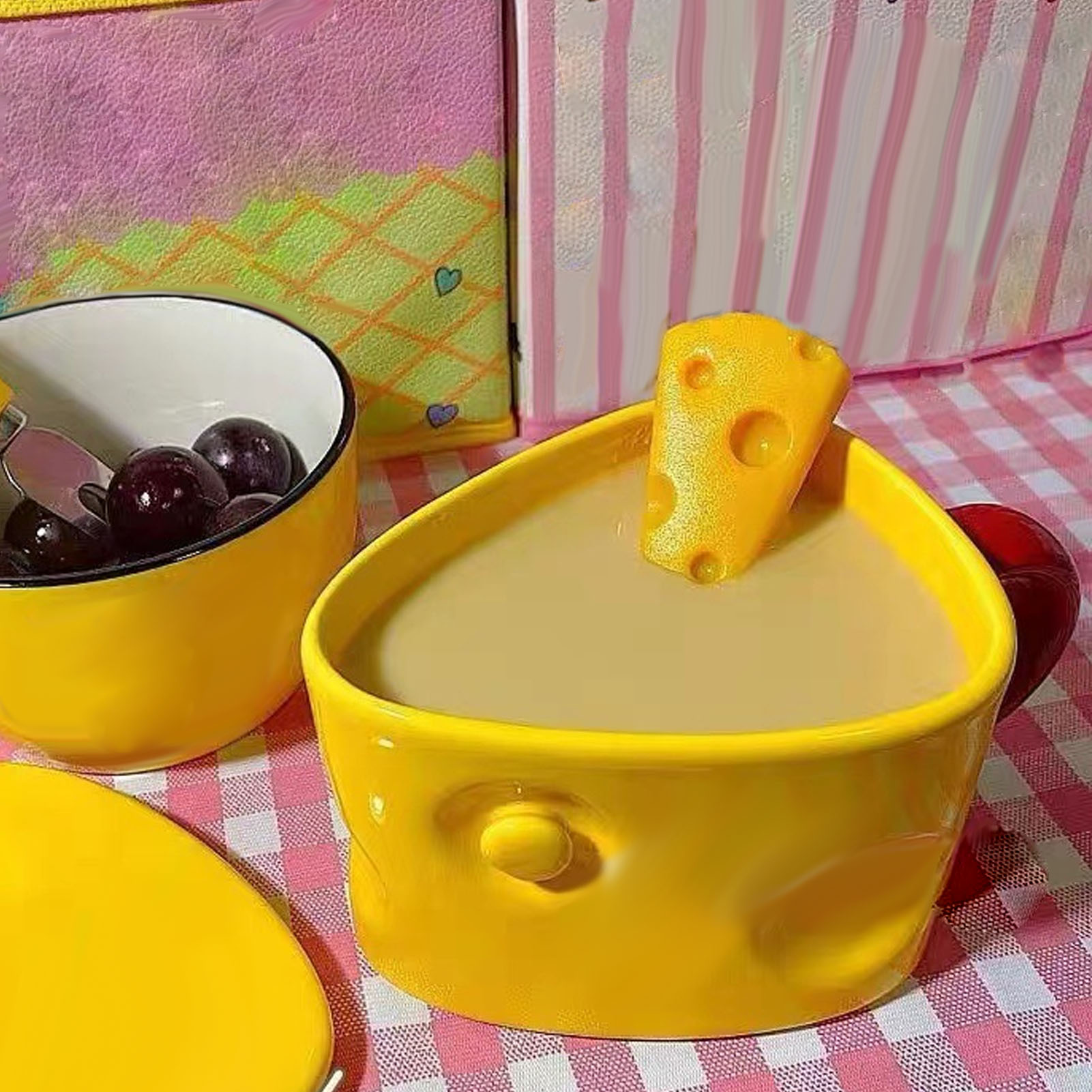 Koreanischer Keramik-käsebecher Mit Deckel, Originelles Design, Kaffeetasse, Trendige Wasserflasche Mit Cartoon-muster