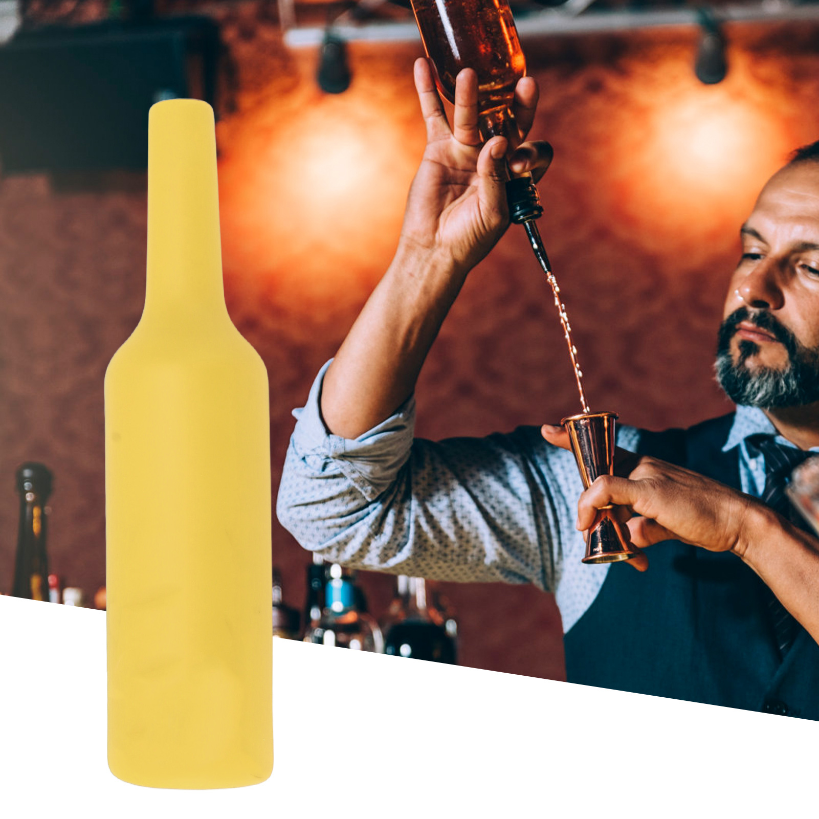 Barkeeper, Flexible Flasche, Silikon-barkeeper-flare, Flaschenwurf, Gelb