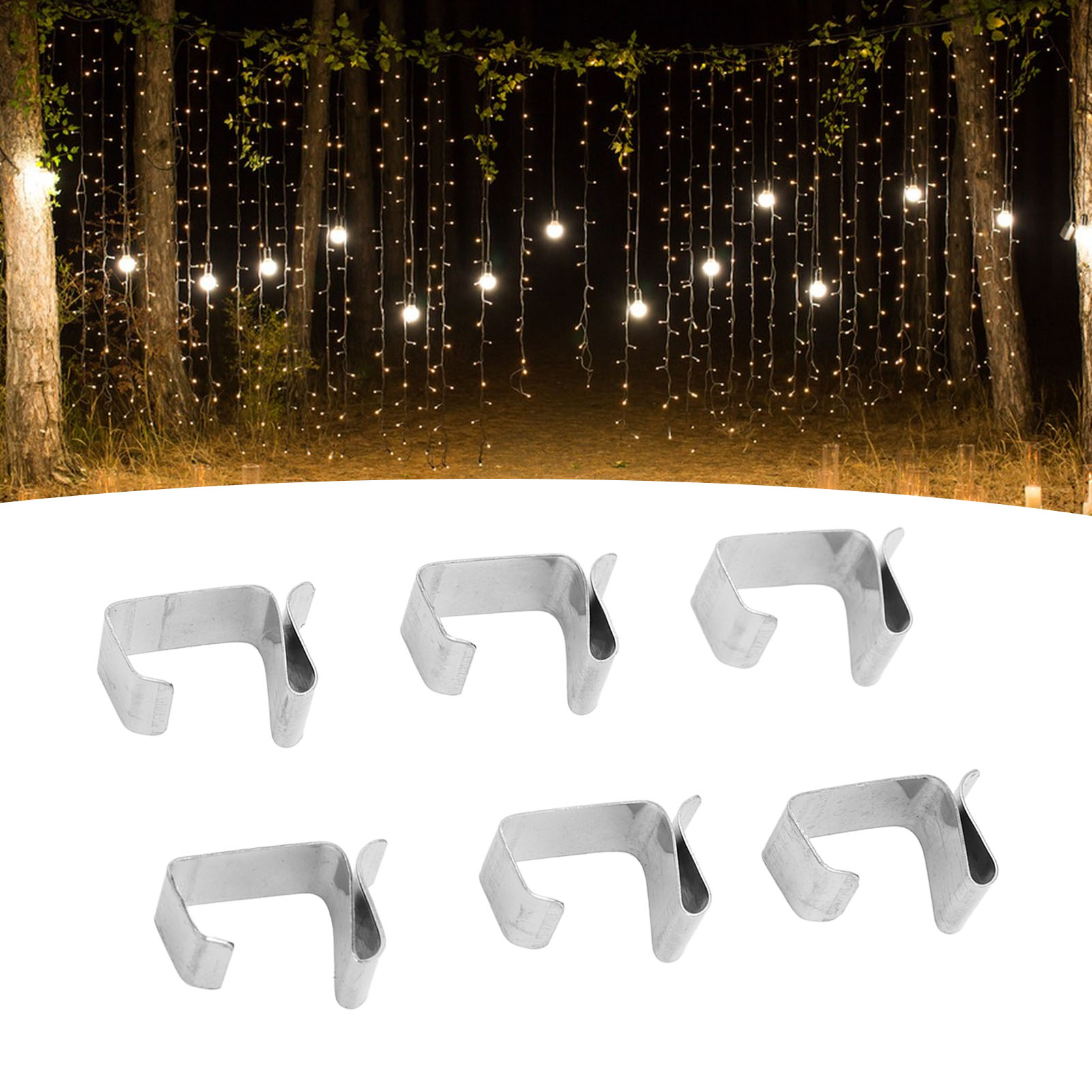 Edelstahlhaken Für Lichterketten, Clips Für Girlanden Im Außenbereich, Dekorative Clips Für Weihnachtsgirlanden, Geeignet Für Festliche Lichtdekorationen, Große Größe.