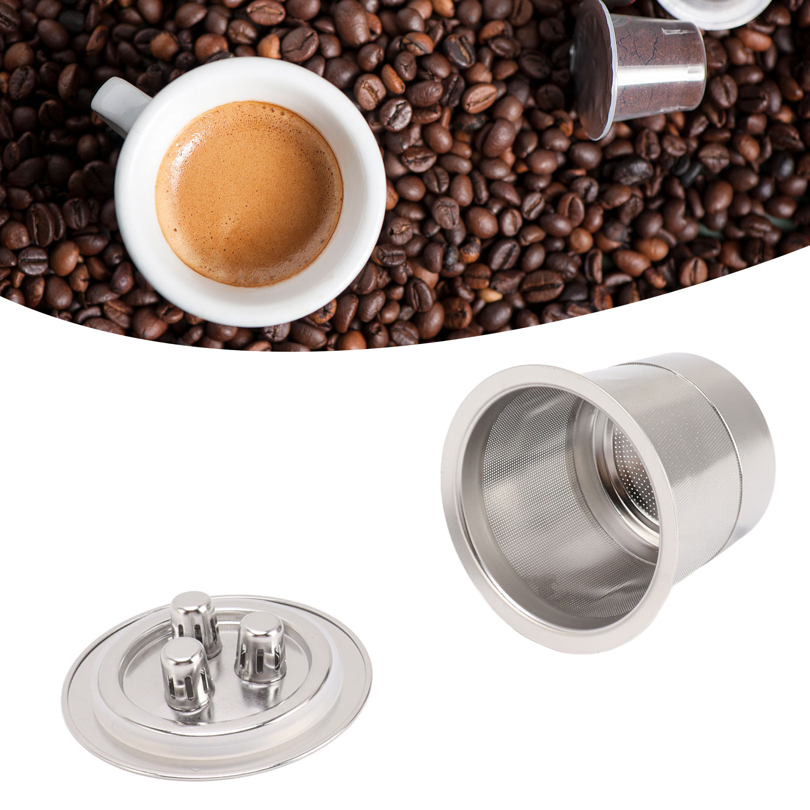 Icafilas Ninja Wiederverwendbarer Edelstahl-kaffeebecher Mit 3 Löchern Für K-cup-kapseln Mit Papierfilter