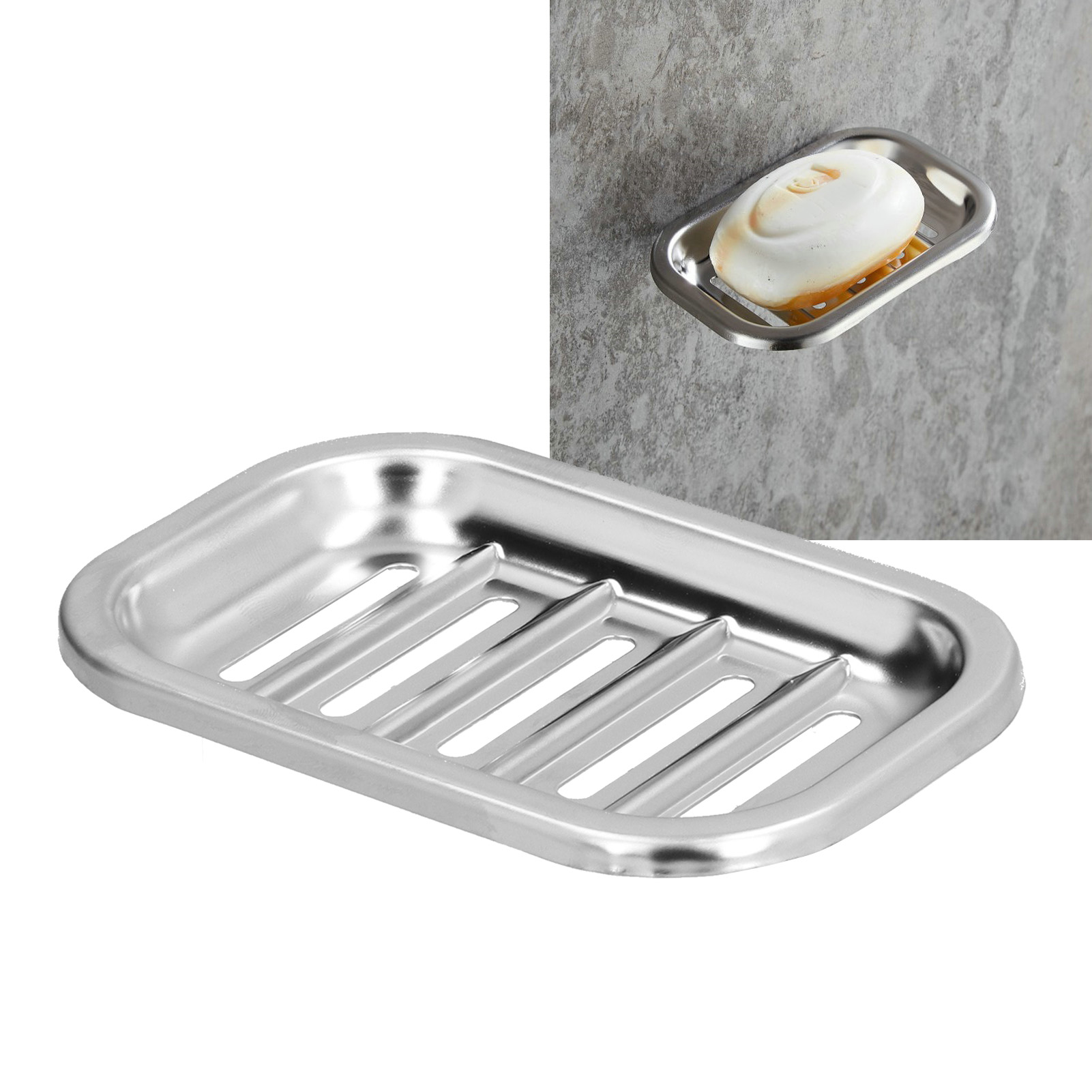 Langlebige Seifenschale Aus Edelstahl, Seifenhalter Fürs Badezimmer, Seifenablage, Seifenabtropfschale, Abtropfschale Und Luftsprudler
