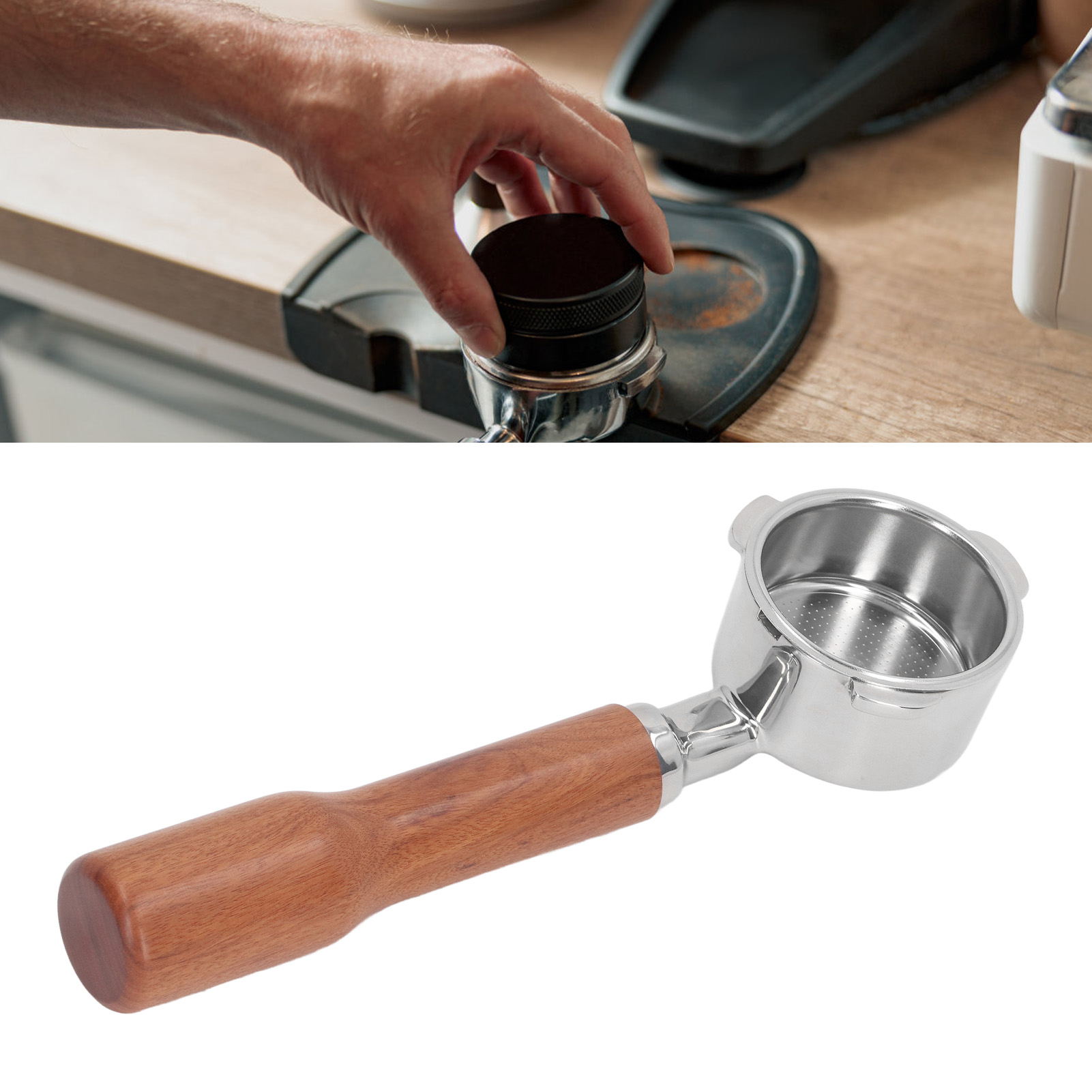 51 Mm Bodenloser Dreigriff Aus Edelstahl, Kompatibel Mit Donlim/petrus/little Bear/netease Yanxuan C1 Kaffeemaschinen In Rotem Sandelholz.