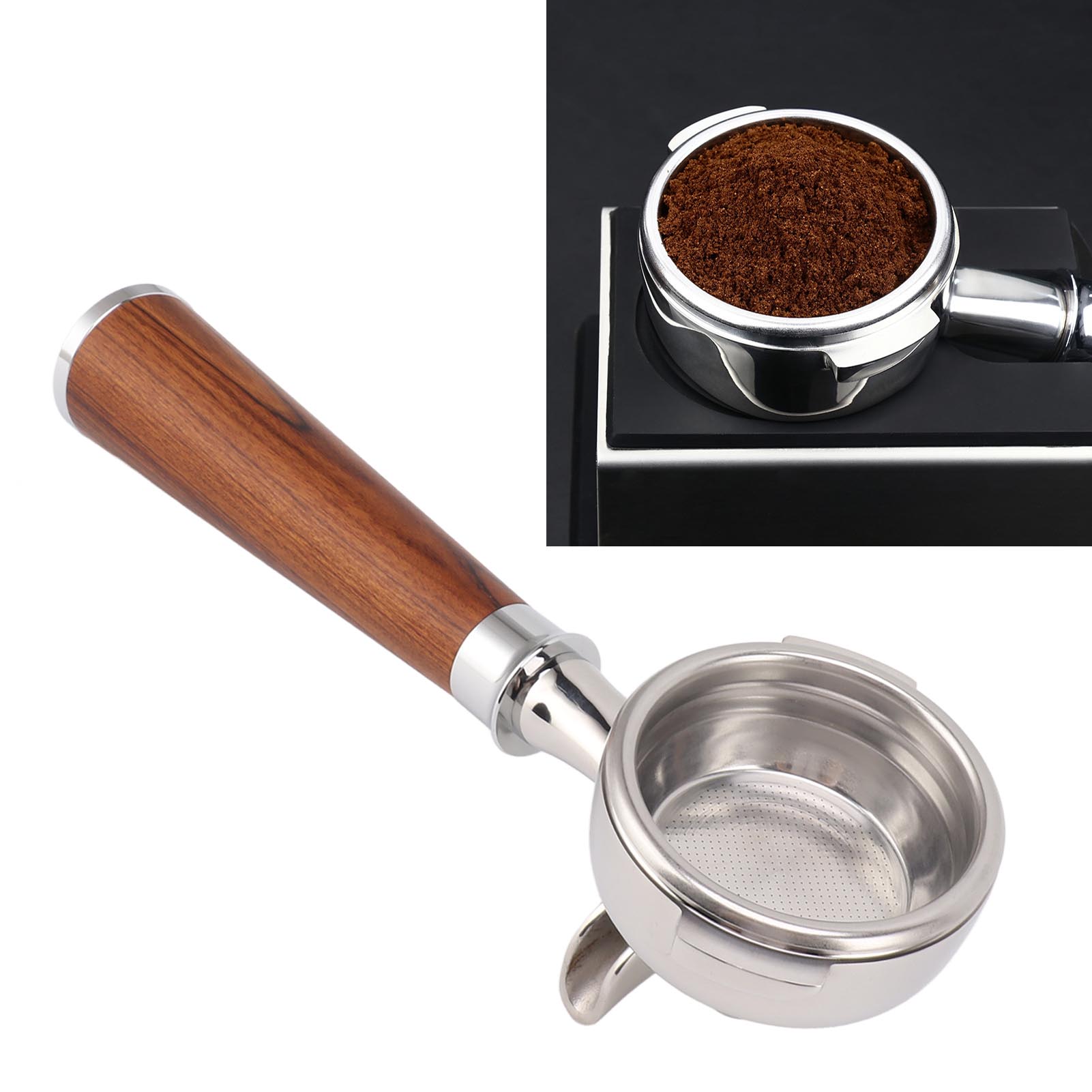Nowwa Kaffeemaschine Mit Doppelauslauf, 58 Mm, Edelstahlgriff A (rotes Sandelholz)