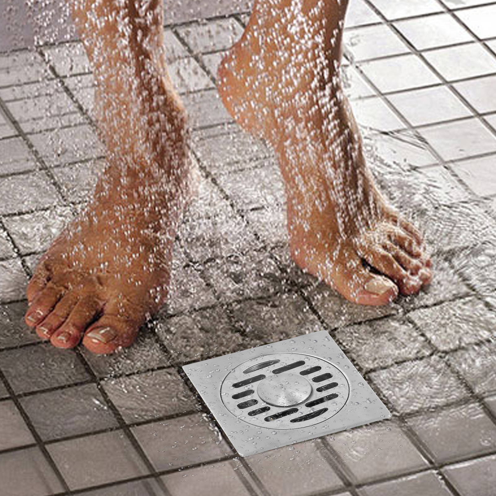Bodenablauf Aus Edelstahl, Selbstabdichtender Bodenablauf Für Waschmaschine Aus Edelstahl, Glänzende Oberfläche 304, Doppelt Verwendbar 3 Mm.