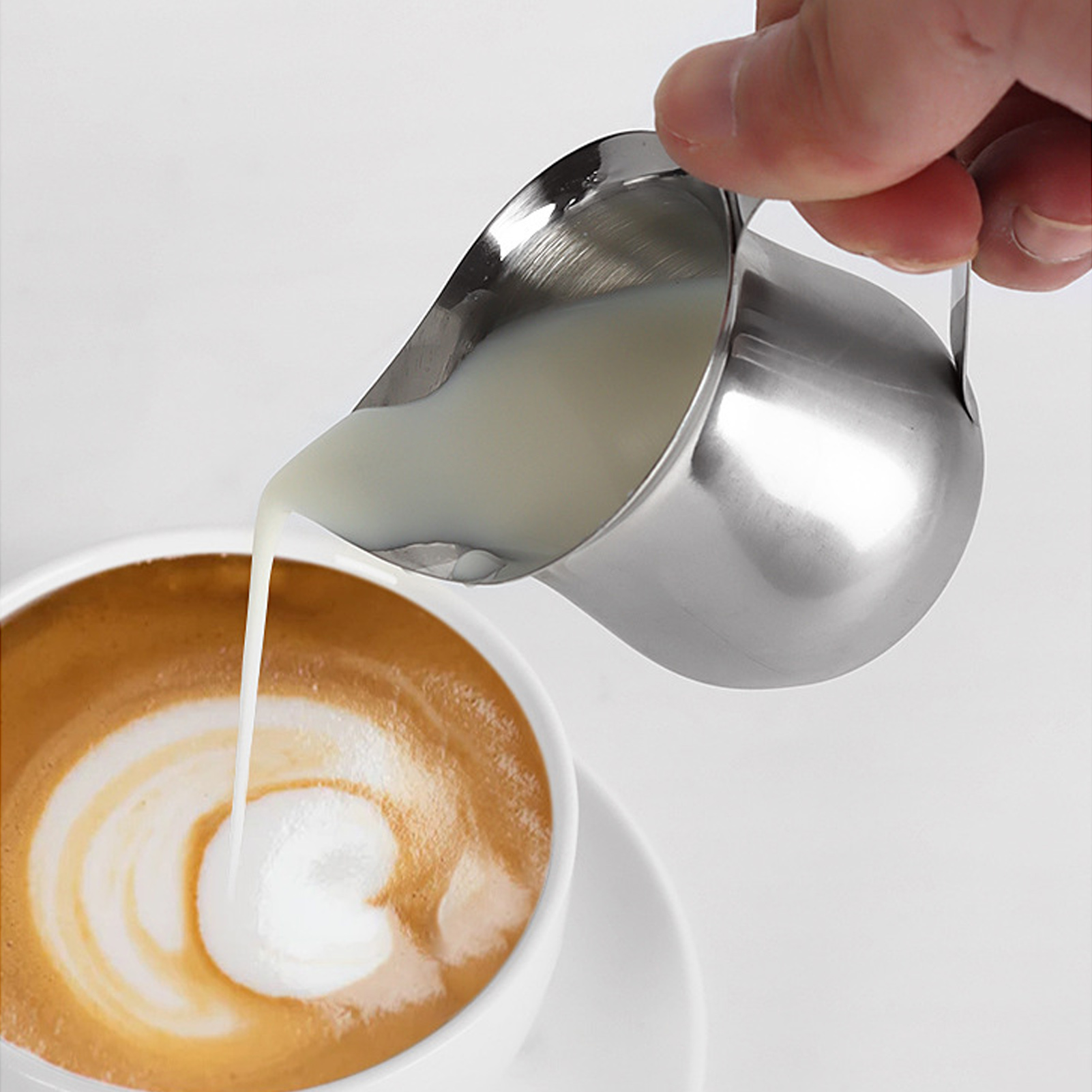Mini-milchkännchen Aus Edelstahl, Espressotasse (240 Ml), Latte-art-becher, Milchshake-kanne Mit Honiggeschmack, Milchkännchen, Saucenschälchen Im Westlichen Stil, 240 Ml