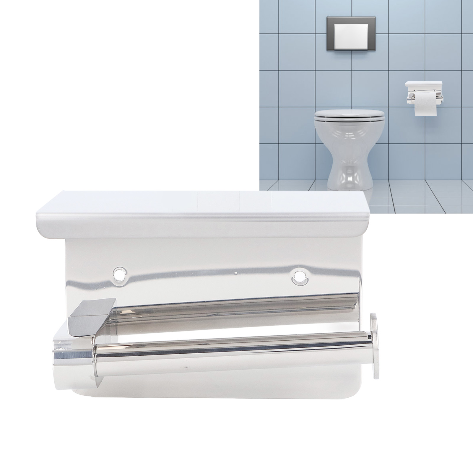 Toilettenpapierhalter Aus Edelstahl, Kein Bohren Erforderlich, Multifunktionaler Toilettenpapierhalter, Toilettenpapierrollenhalter, K9-304