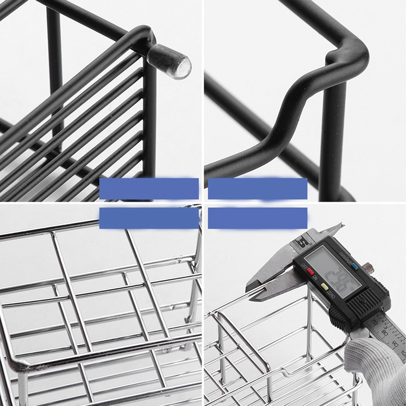 Multifunktionales Edelstahl-ablagefach Für Make-up-pinsel Und Zahnbürsten, Edelstahl-schreibtischablage