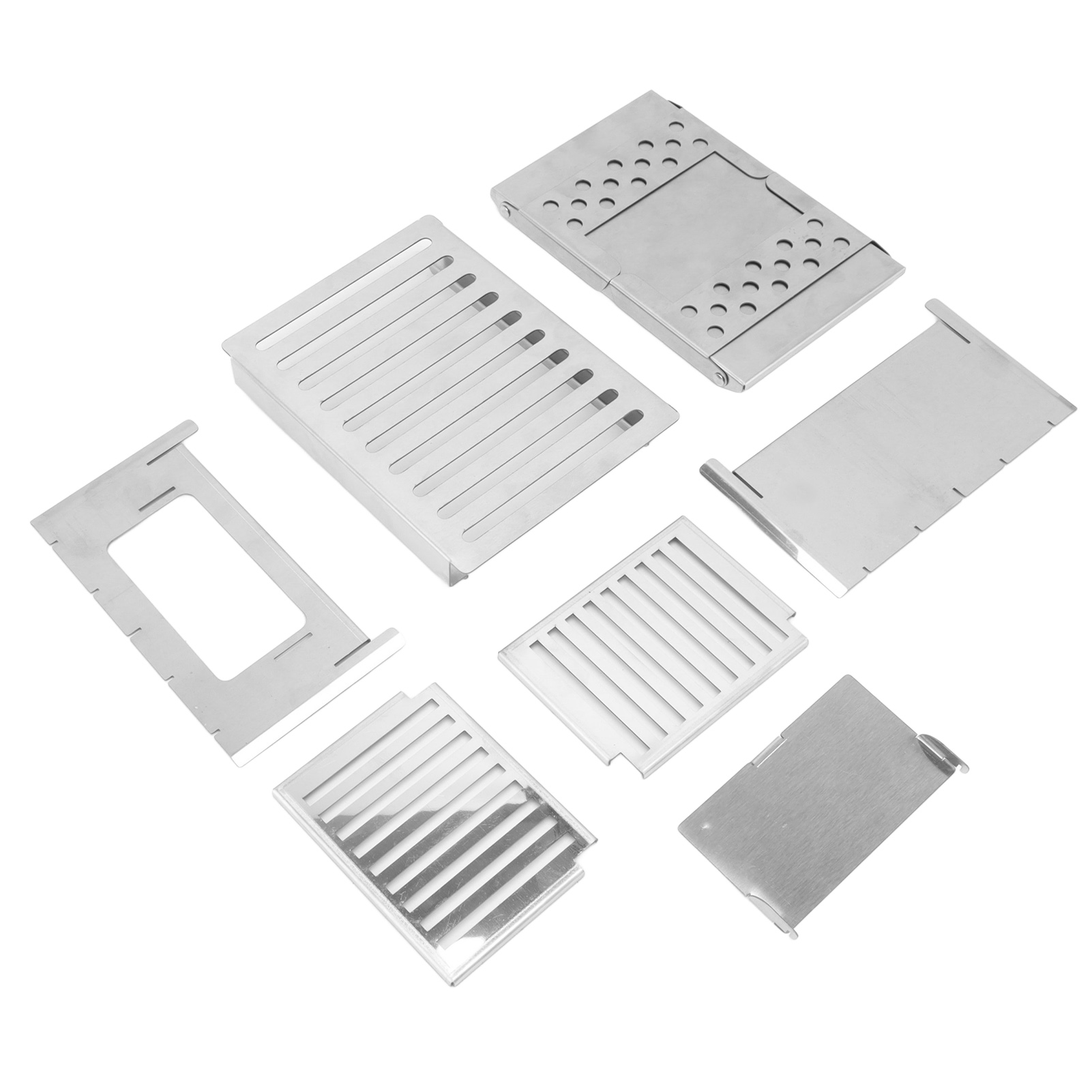 Grill Im Kartenformat Aus Edelstahl, Mini-tragbarer Und Abnehmbarer Holzofen Für Camping Und Outdoor-aktivitäten.