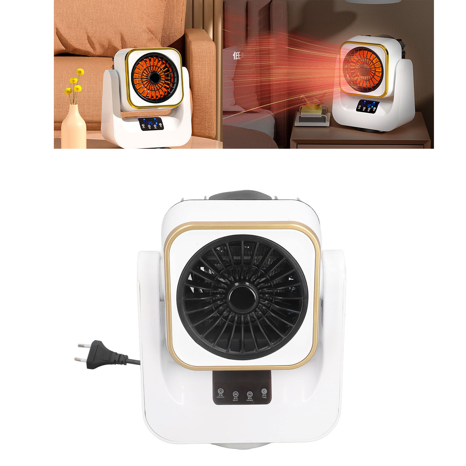 Elektrischer Büroheizer, Kleiner Elektrischer Heizer Für Büro, Zuhause, Studentenwohnheim, Doppelfunktion (heizen Und Kühlen), 1000w, Schwarz.