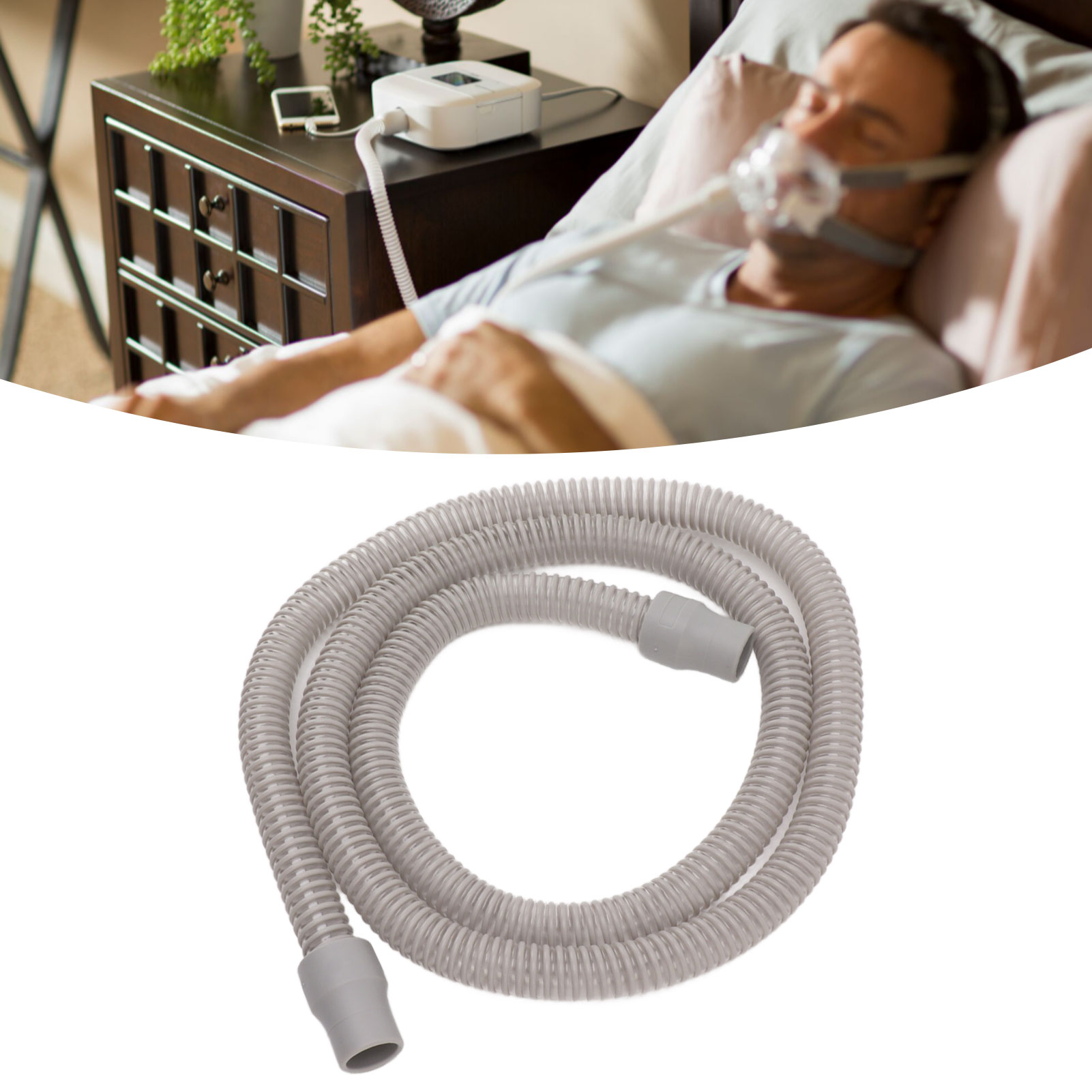 Universalschlauch Für Mars Wellness Cpap-geräte – 1,8 M – Grau – Kompatibel Mit Den Meisten Geräten