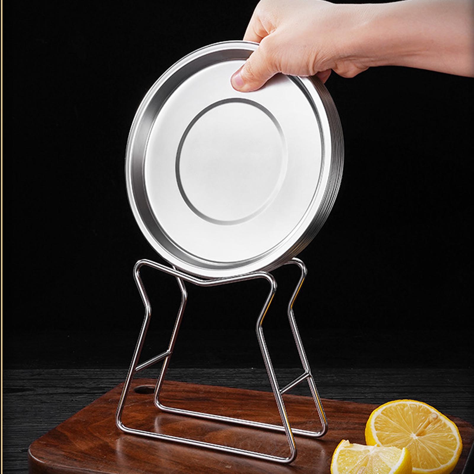 Rundes Geschirrset Aus Edelstahl 304 Für Teller, Schüsseln, Vorspeisenschalen Und Dessertschalen.