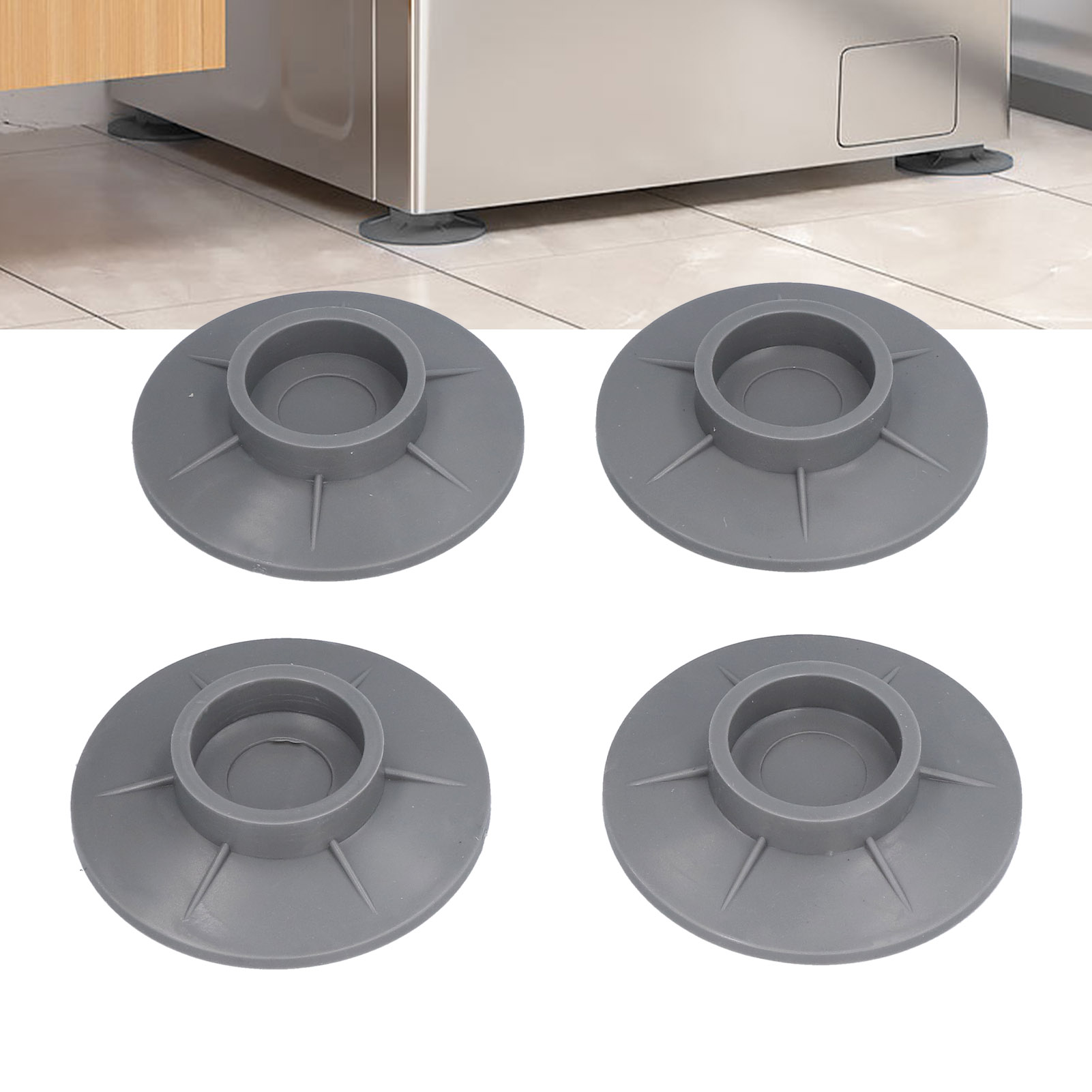 Schutzpads Für Waschmaschinen, Saugnapffüße, Rutschfest, Stoßdämpfend, Geräuscharm, Universelle Gummibefestigungen Für Trommelwaschmaschinen (4er-packung)